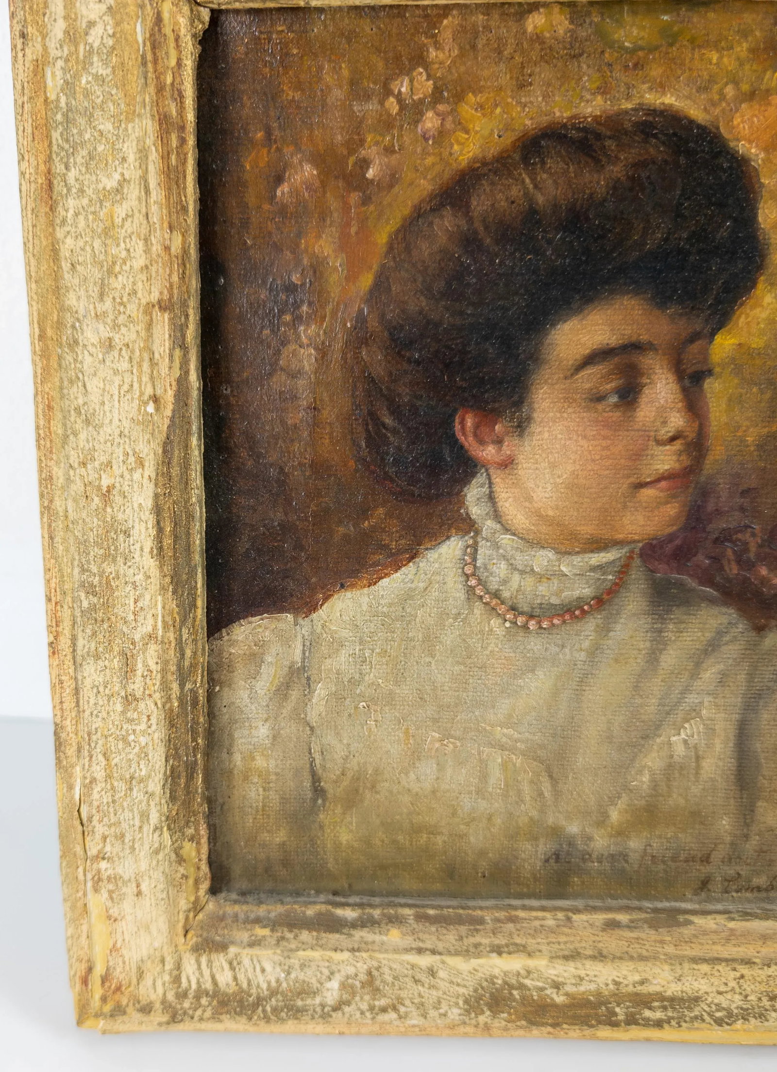 Early 20th Century Portrait Painting of an Italian Lady With Inscription - 6