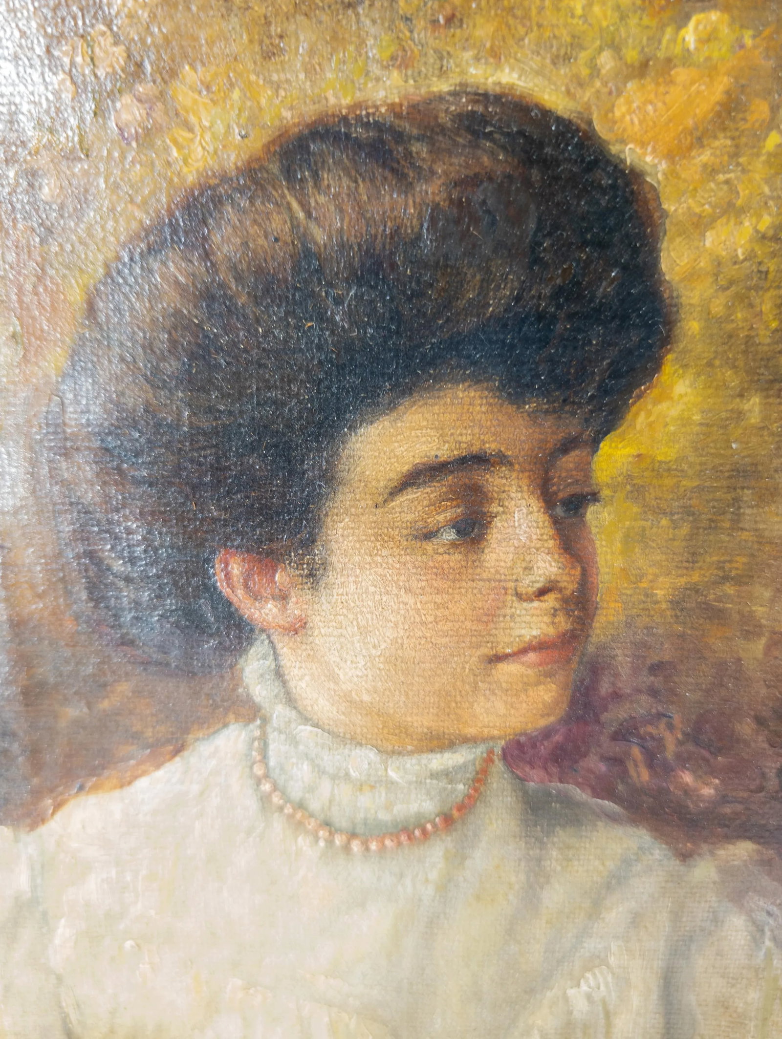 Early 20th Century Portrait Painting of an Italian Lady With Inscription - 8