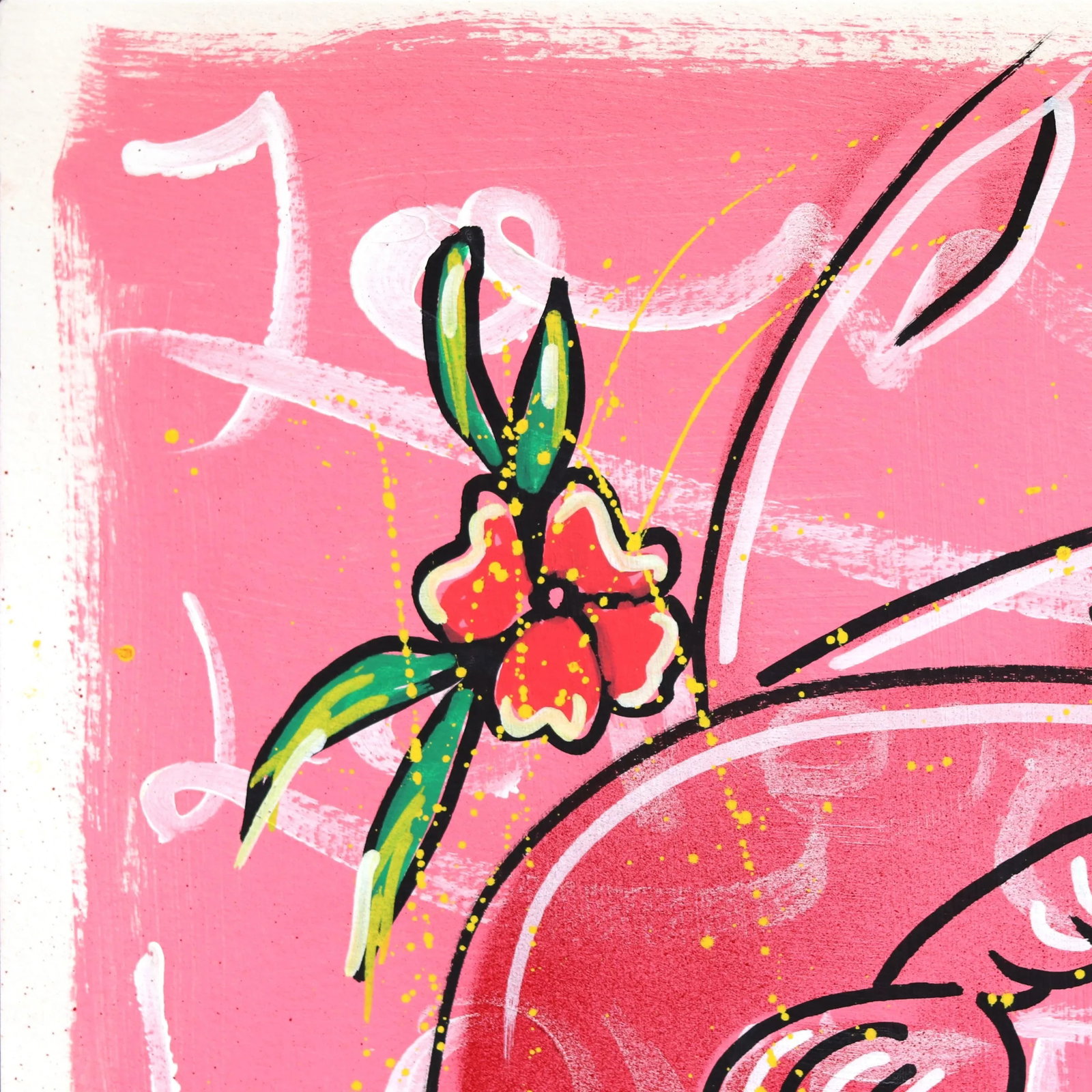 Lover 5 - Pink Figurative Cowgirl Vintage Inspired Art on Paper Original Artwork by Jesse Black - 2