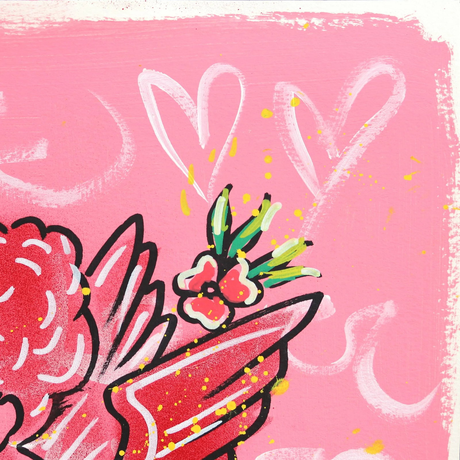 Lover 5 - Pink Figurative Cowgirl Vintage Inspired Art on Paper Original Artwork by Jesse Black - 3