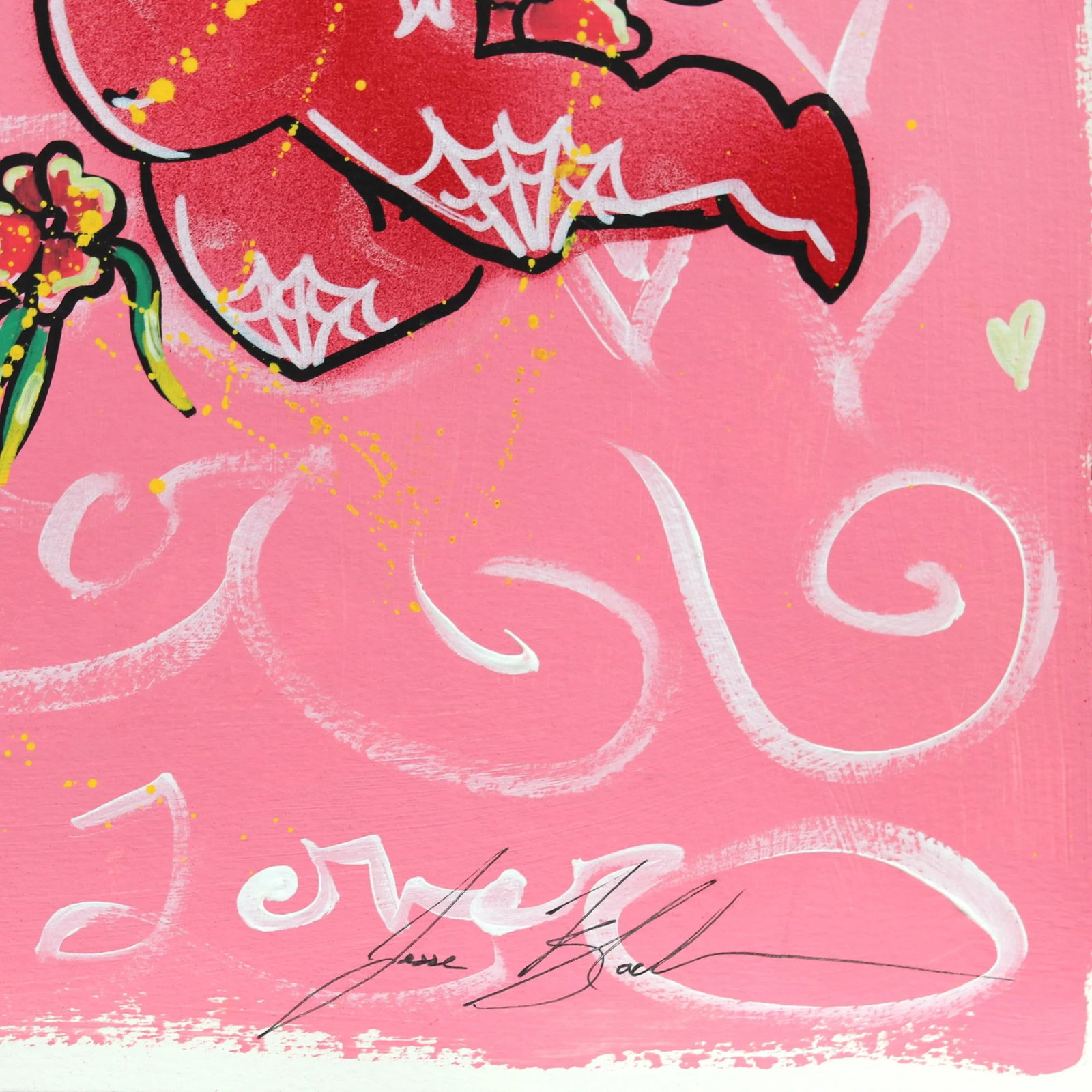Lover 5 - Pink Figurative Cowgirl Vintage Inspired Art on Paper Original Artwork by Jesse Black - 5
