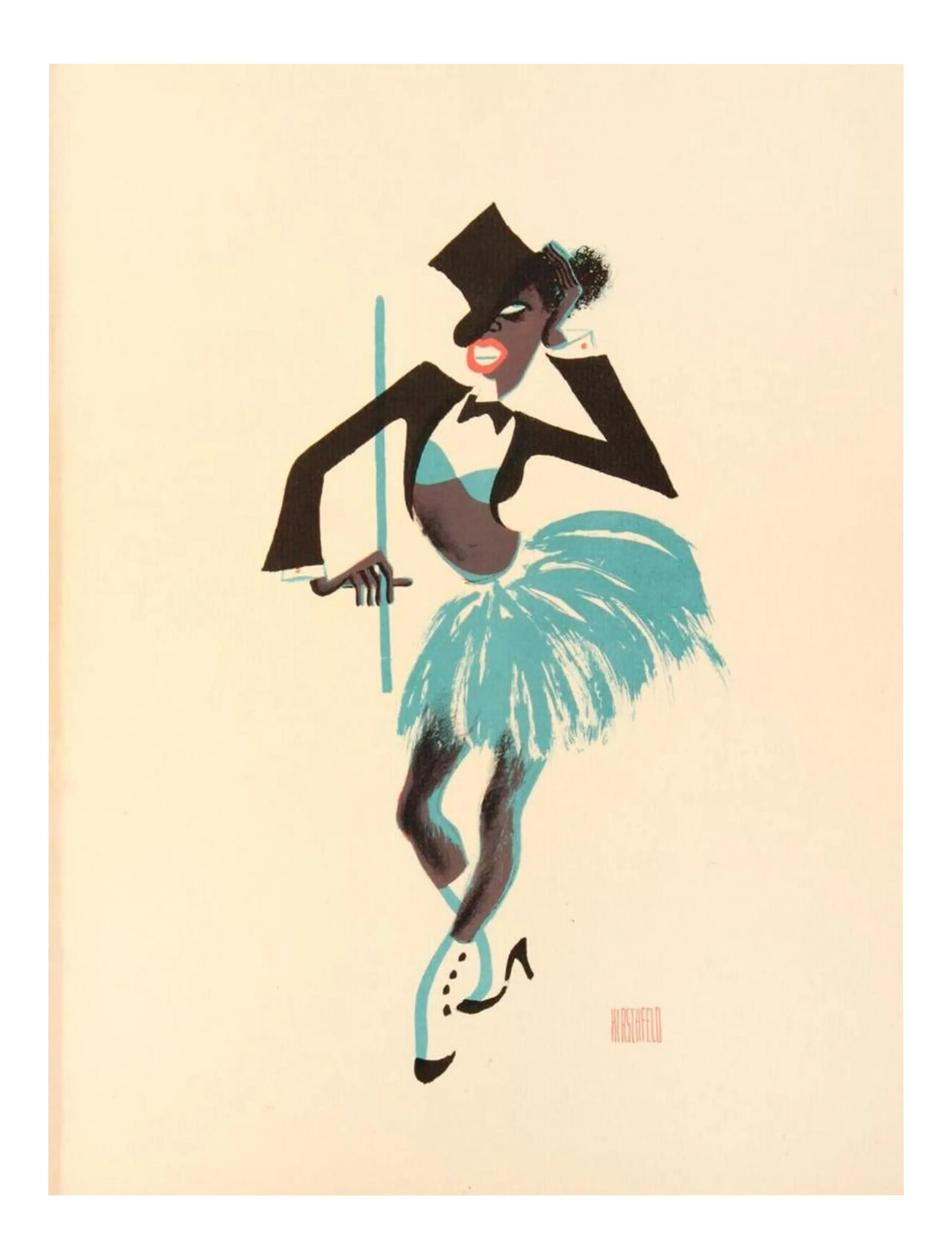 Al Hirschfeld Harlem Apollo Chorine Limited Edition Lithograph: Albert (Al) Hirschfeld (American, 1903-2003) This 1941 unframed lithograph titled: Apollo Chorine on handmade medium paper signed in plate. From the limited edition 1000 portfolio books Harlem as