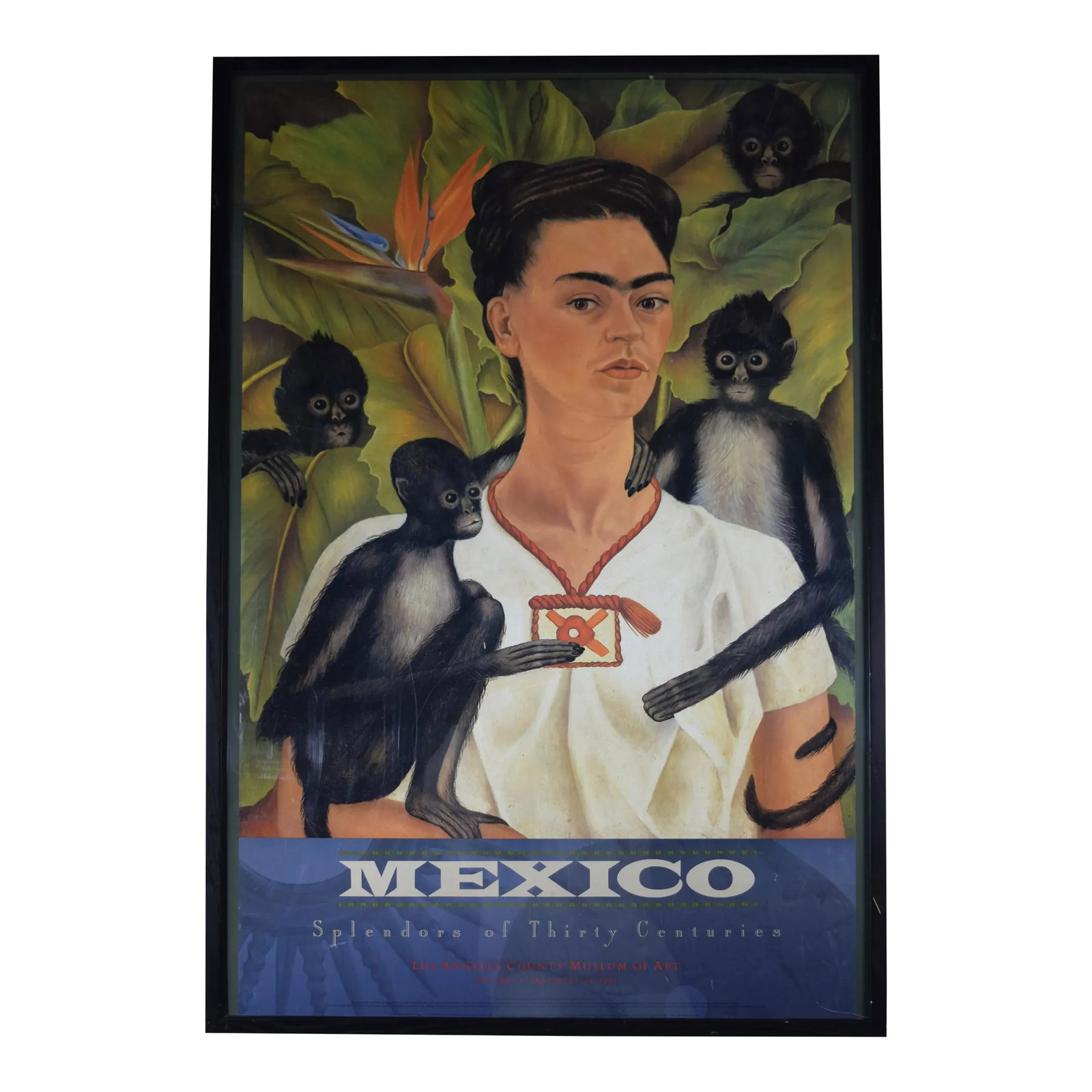 Frida Kahlo 1991 Museum Exhibition Poster: Bewitching 1991 LOS ANGELES LA County Museum of Art Poster 'MEXICO SPLENDORS OF 30 CENTURIES'. This Poster is from the 1991 LACMA Exhibit. At that time, this was the biggest show in the museum's