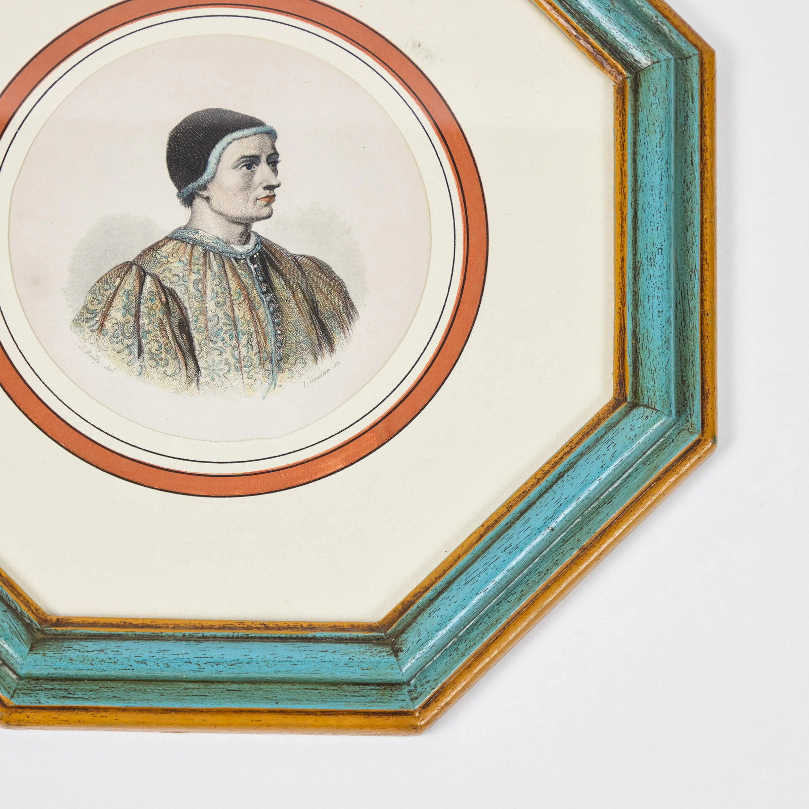 Antique Hand Colored Print of European Notable C 1800's | A - 5