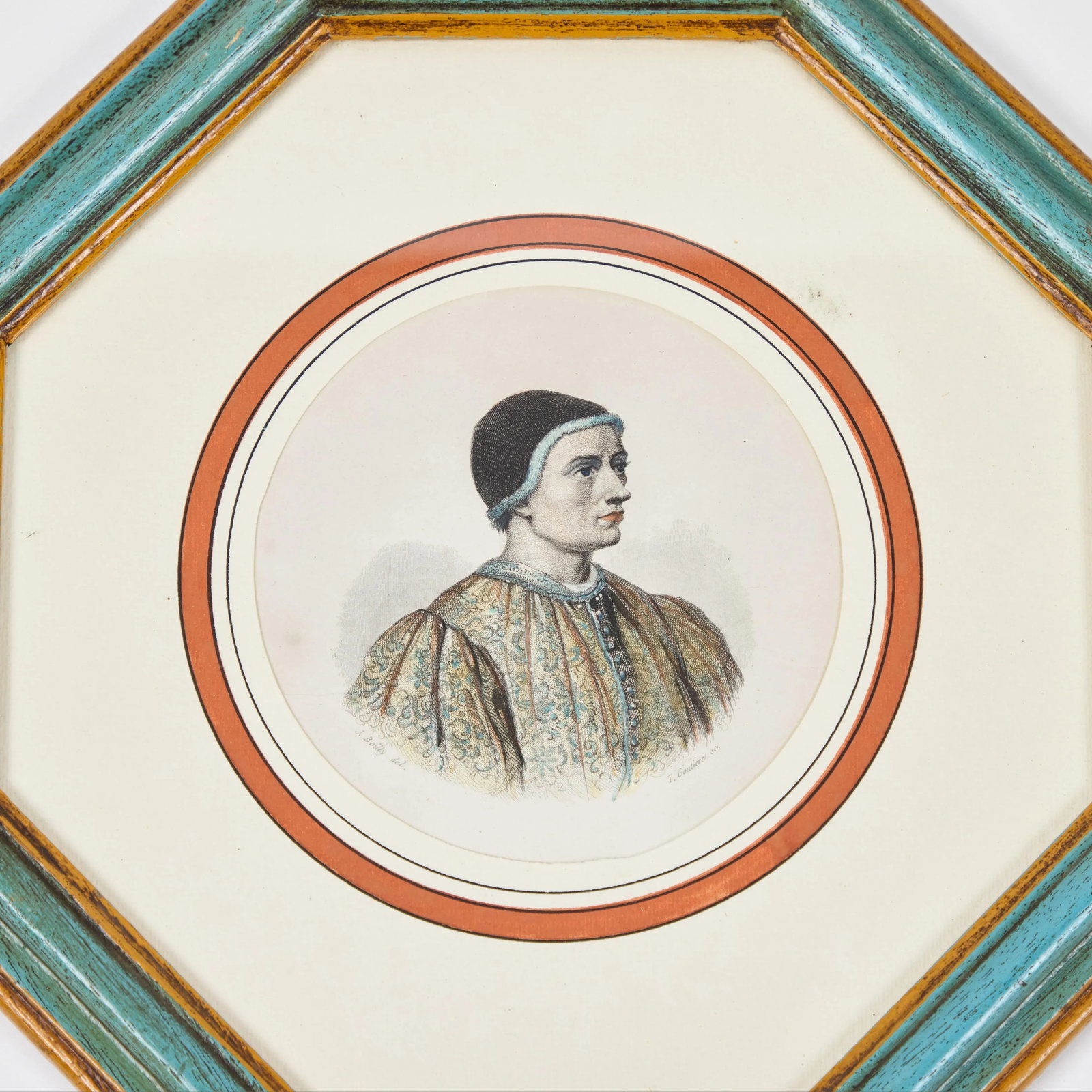 Antique Hand Colored Print of European Notable C 1800's | A - 6