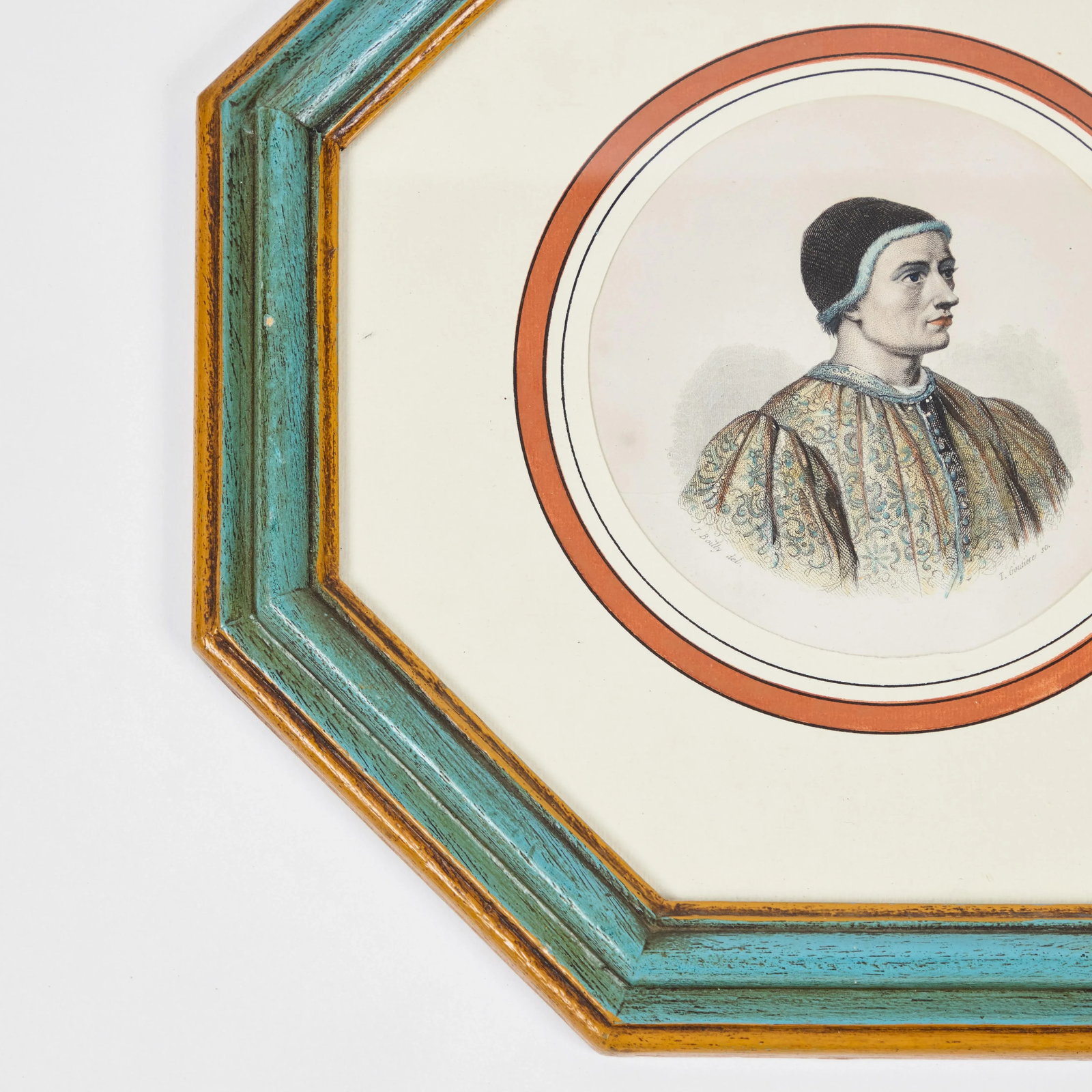 Antique Hand Colored Print of European Notable C 1800's | A - 7