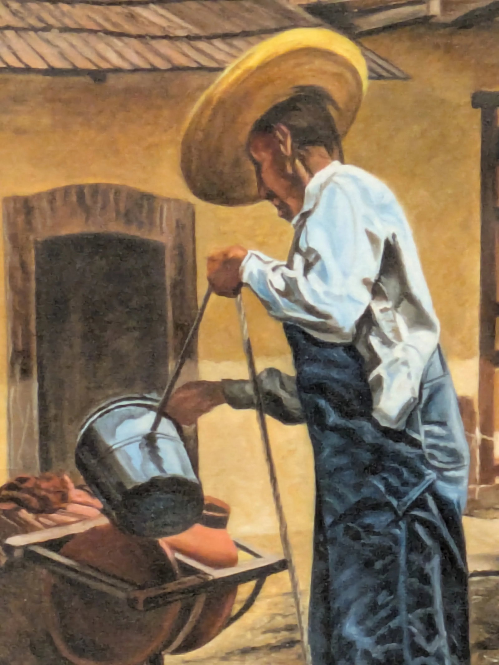 1950s Vintage South Western Painting Man With Donkey 1959 Signed Sturman - 3
