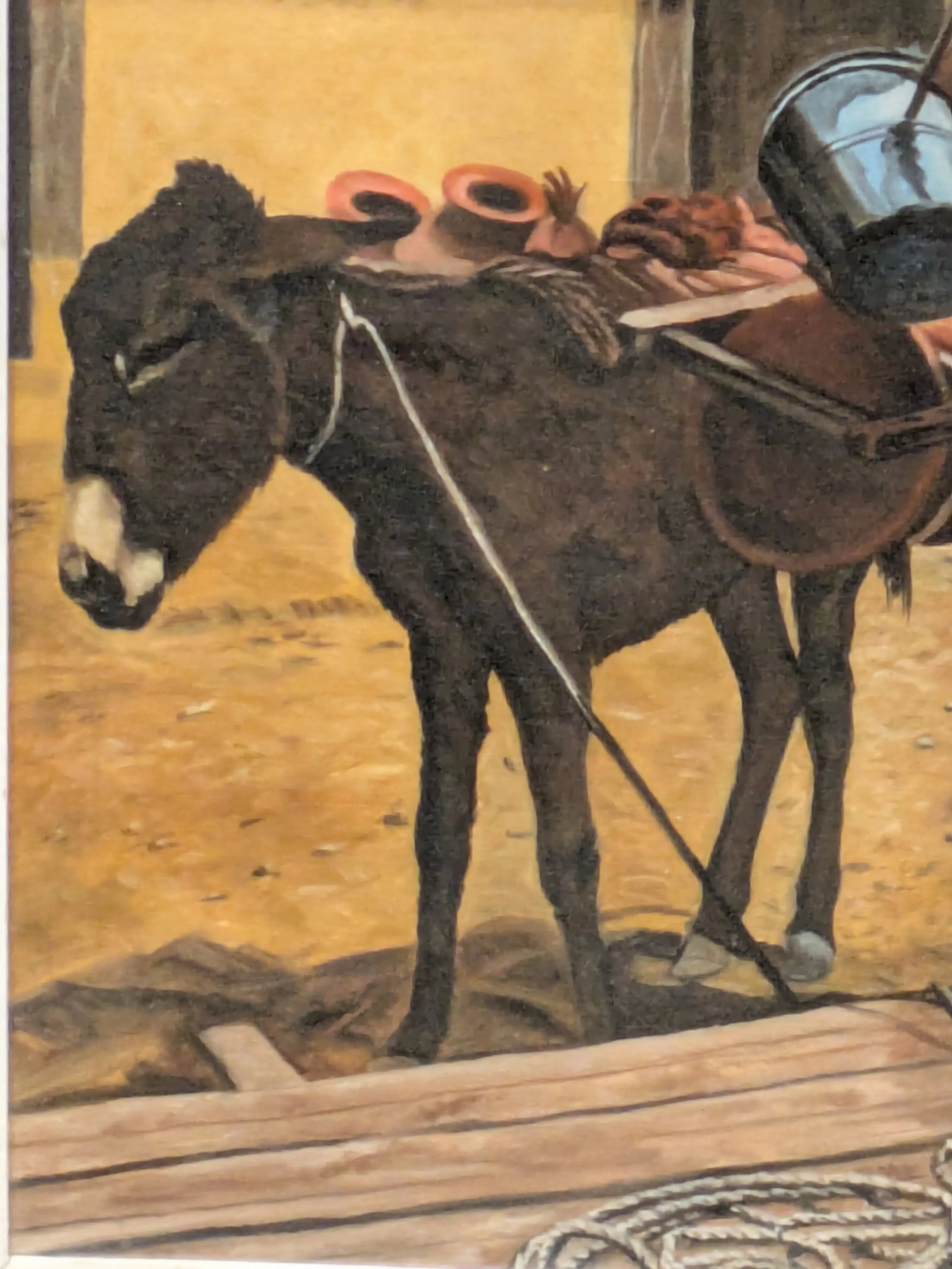 1950s Vintage South Western Painting Man With Donkey 1959 Signed Sturman - 4