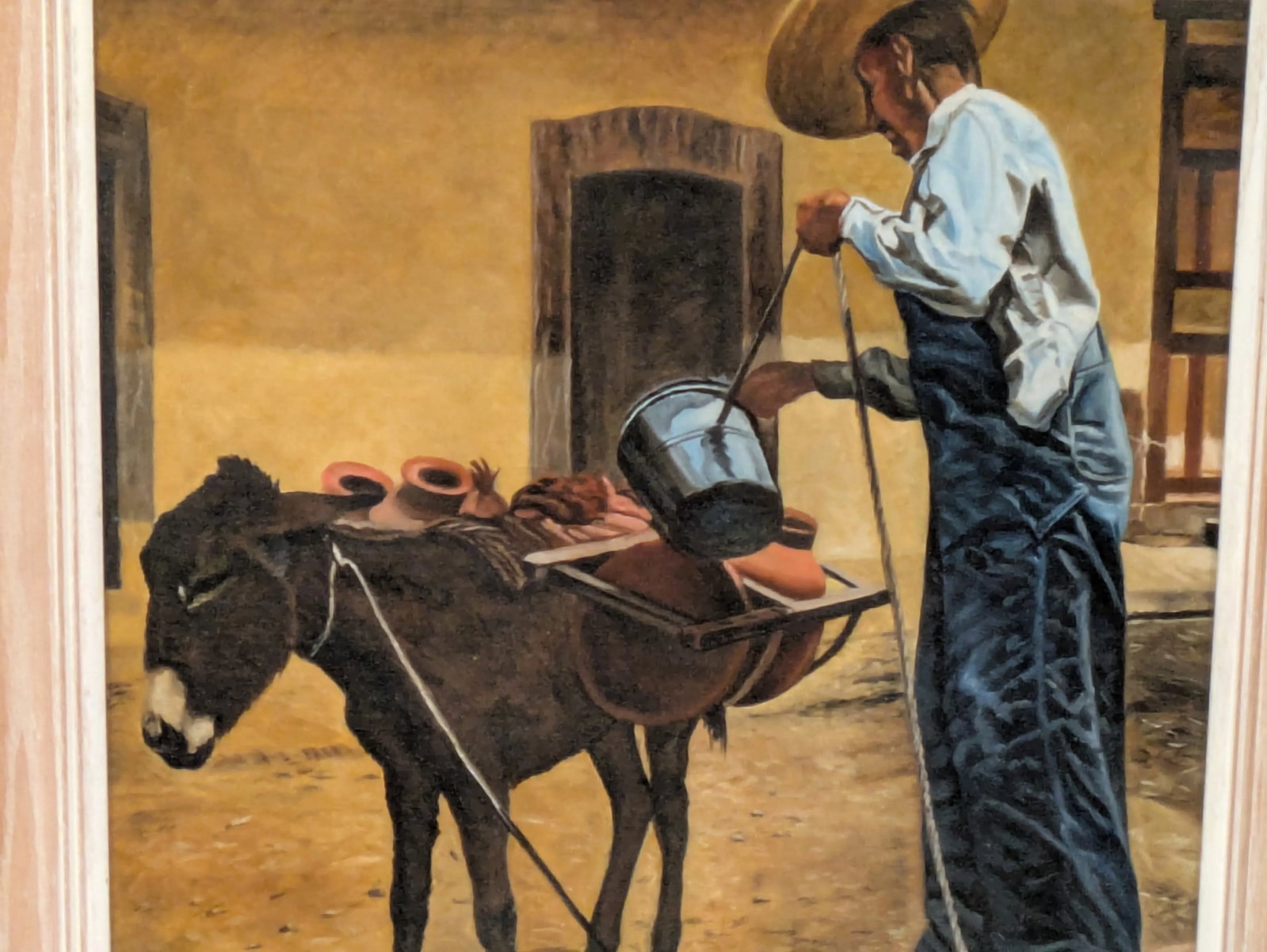 1950s Vintage South Western Painting Man With Donkey 1959 Signed Sturman - 7