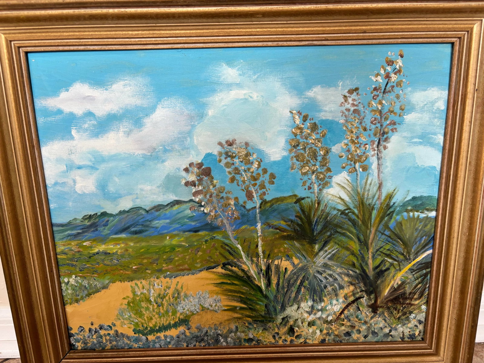 Late 20th Century Boho Chic "Desert Land" Oil Painting by Charles Wesolowski - 2