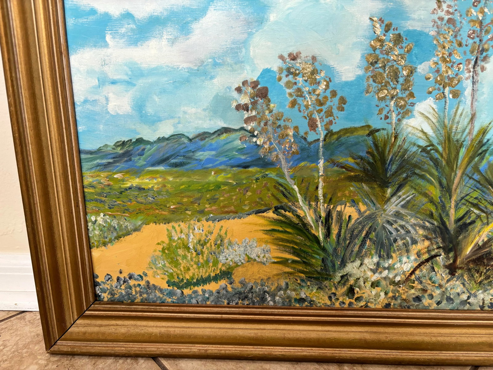 Late 20th Century Boho Chic "Desert Land" Oil Painting by Charles Wesolowski - 3