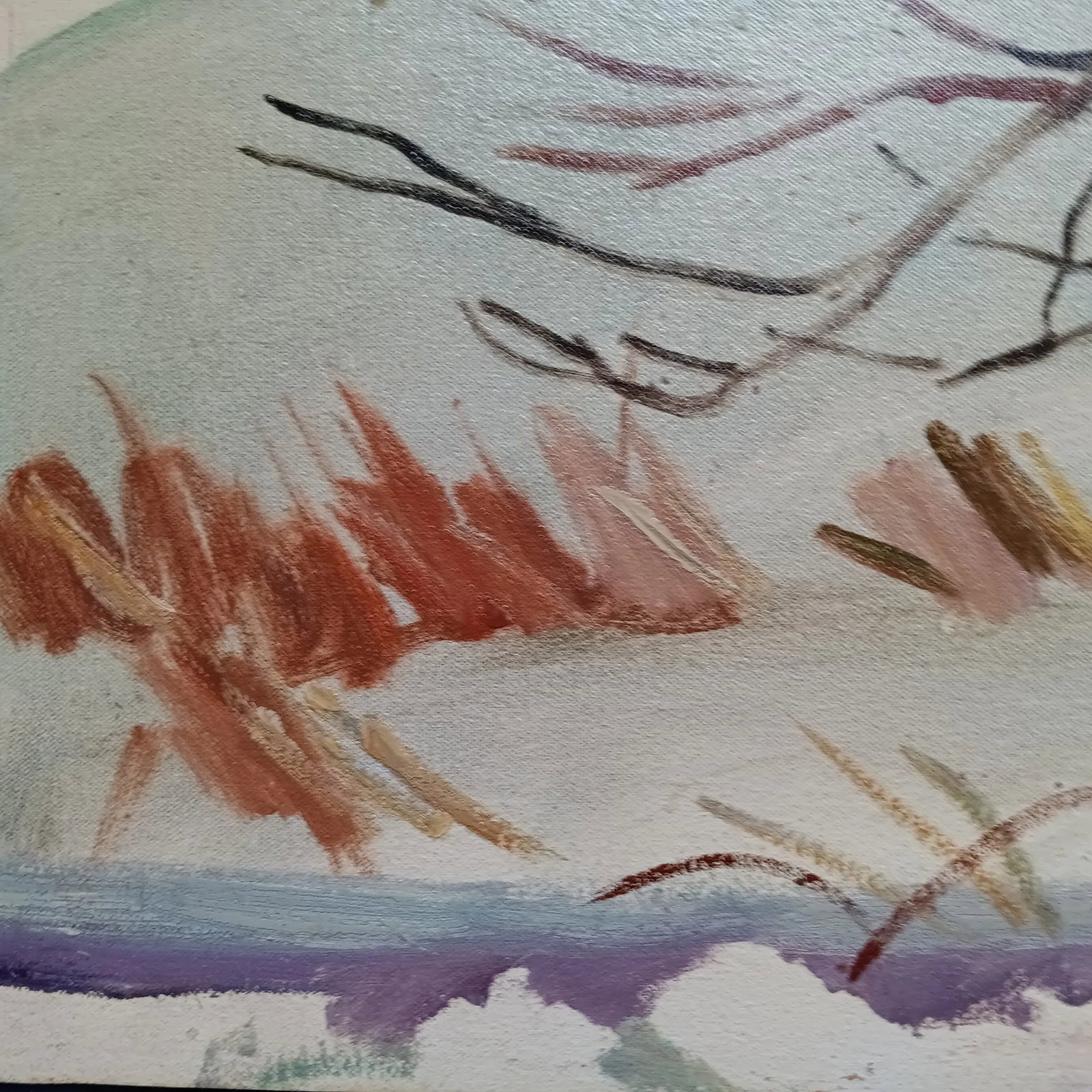 Winterscape Abstract, Original Oil Painting - 2