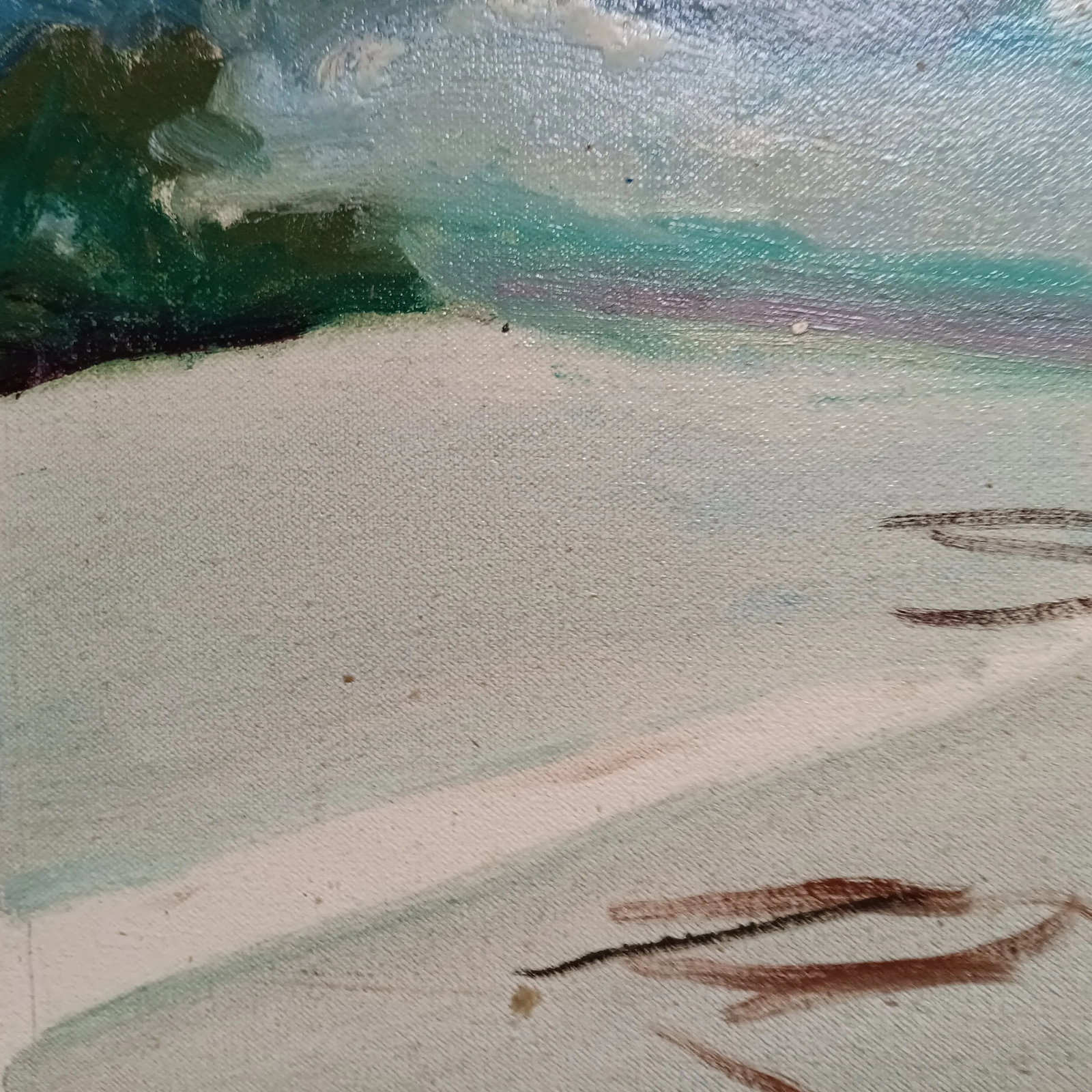 Winterscape Abstract, Original Oil Painting - 3