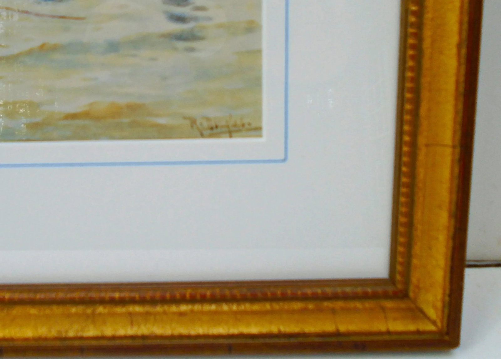 1930s "Toilers of the Sea", Original Watercolor Painting, Framed - 5
