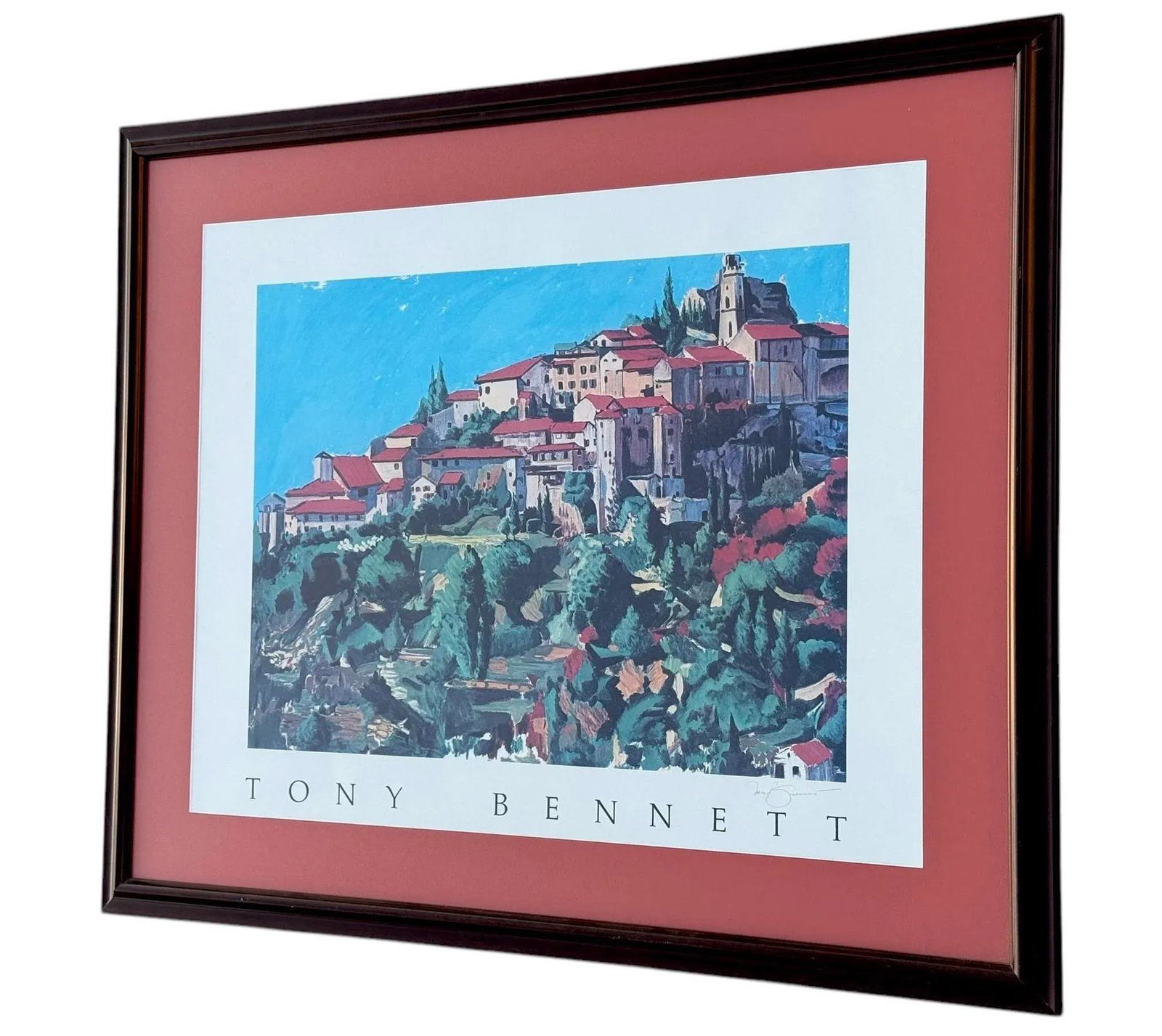 Tony Bennett Signed Print - South of France Framed 1985 - 4