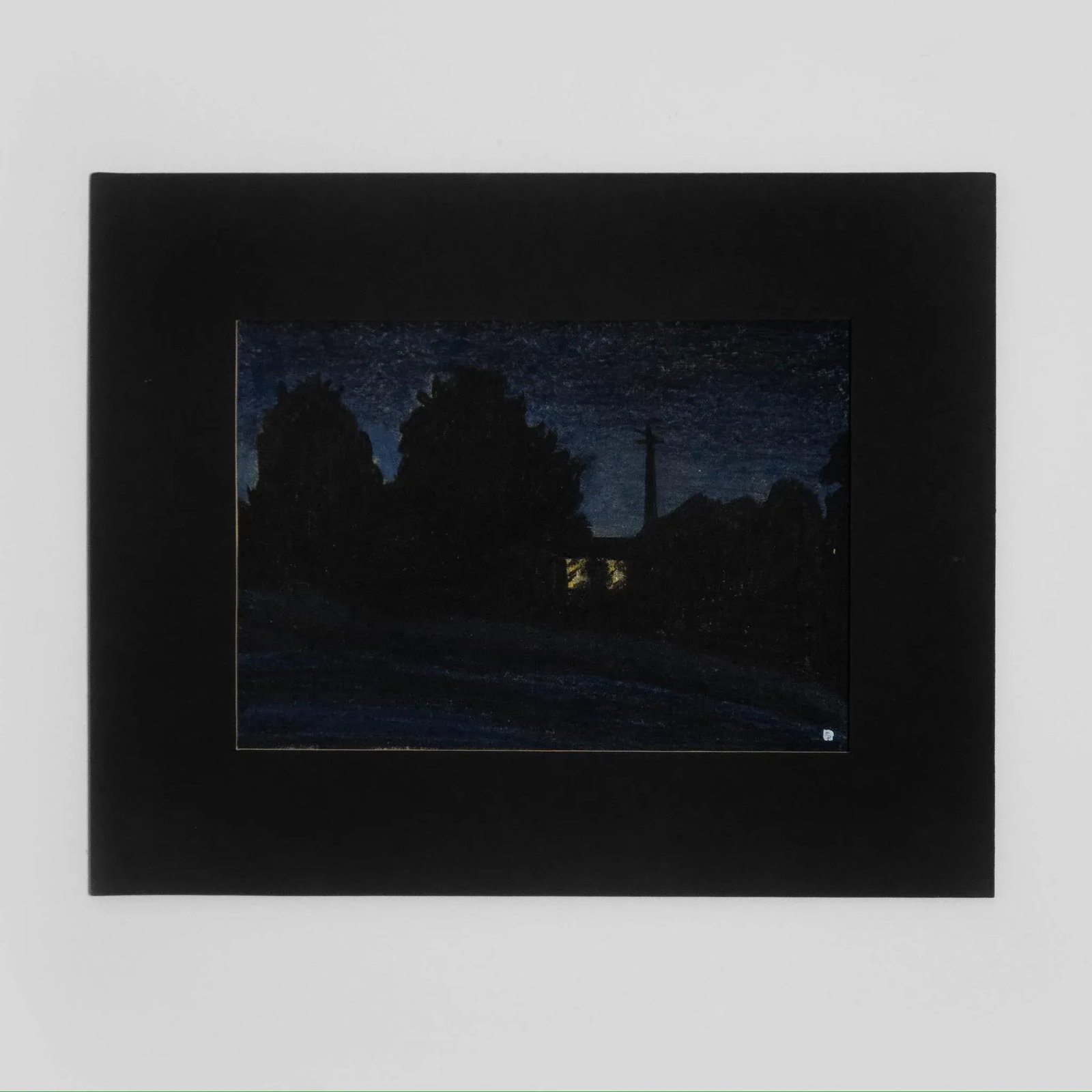 Signed 1980's Original Pastel Drawing on Paper of Nightime Scene by John Davies - 2