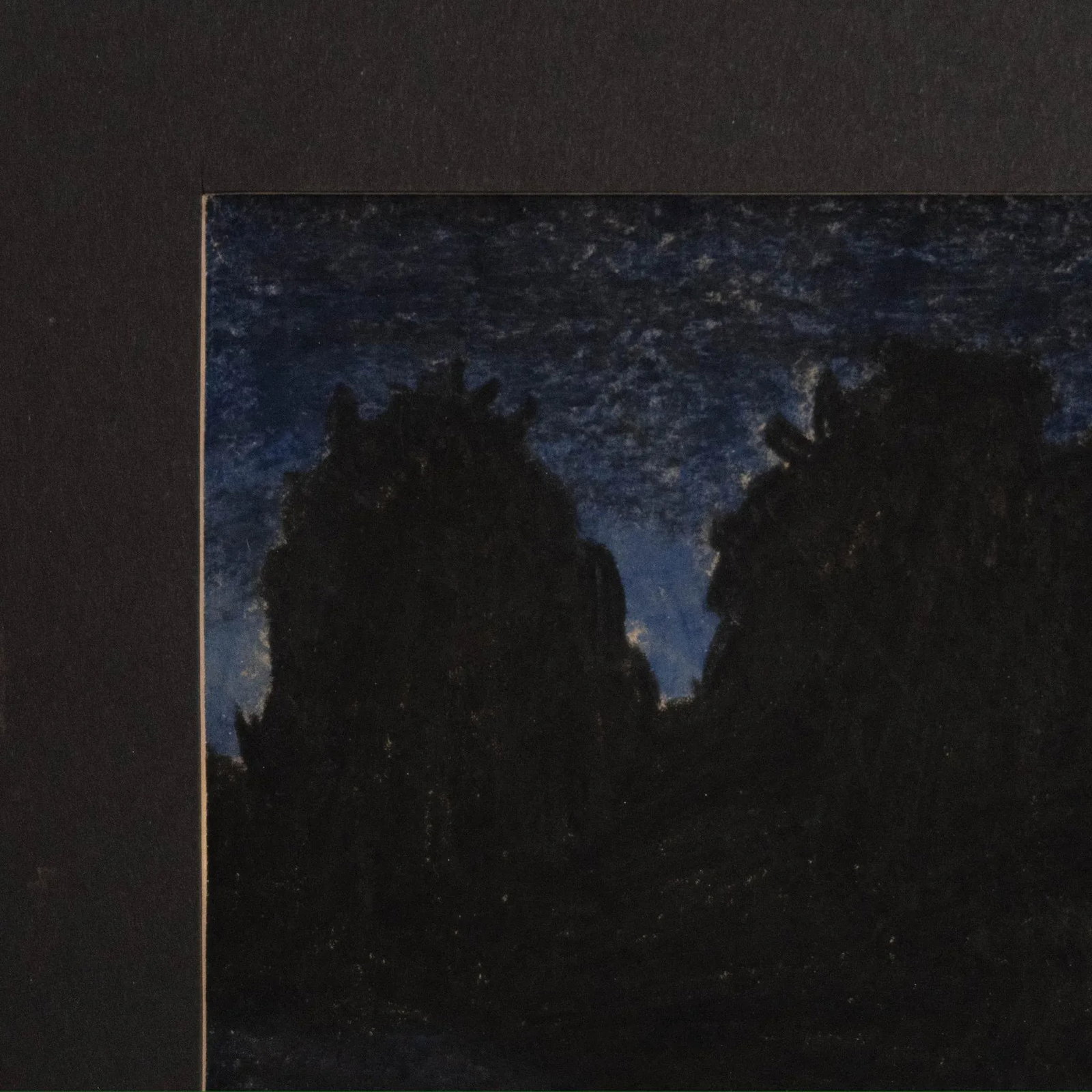 Signed 1980's Original Pastel Drawing on Paper of Nightime Scene by John Davies - 6