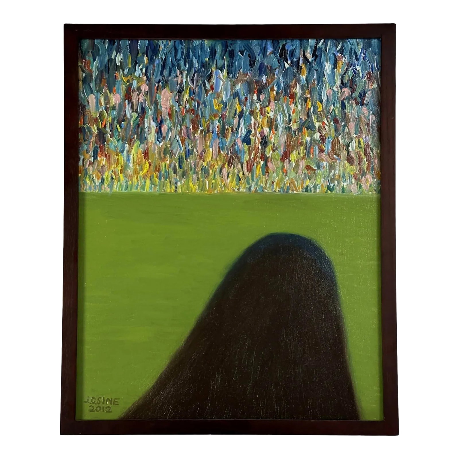 Vintage Abstract Landscape With Shadow, Signed (Acrylic on Canvas): Vintage Abstract Landscape with Shadow, Signed (2012, Acrylic on Canvas). Signed and dated in the lower left corner. Housed in a dark wood frame. In good condition with wear consistent with age.
