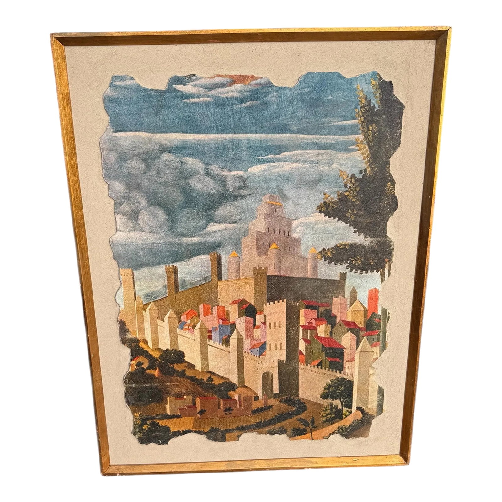 Mid 20th Century, Detail From The Descent From the Cross (After Fra Angelico) Italian Imported Art,: This Italian piece of art is gorgeous, quite heavy and ready to hang! 28 3/4" x 37" The Descent from the Cross (Italian: Deposizione dalla Croce) is a Christian painting by Fra Angelico, executed betw