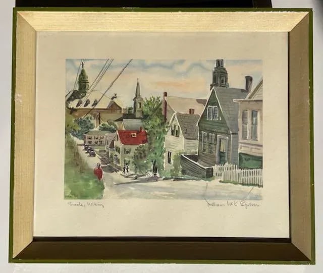 Vintage William McK. Spierer Two Mid-Mod Signed Watercolor Lithographs - 2