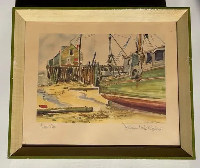 Vintage William McK. Spierer Two Mid-Mod Signed Watercolor Lithographs - 4