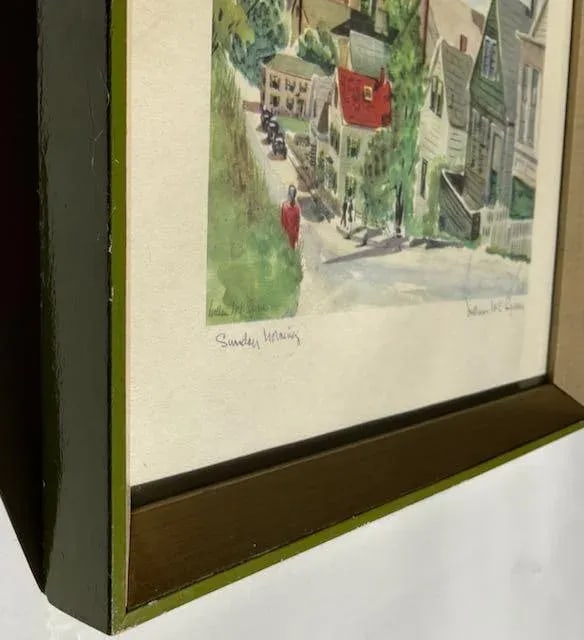Vintage William McK. Spierer Two Mid-Mod Signed Watercolor Lithographs - 5