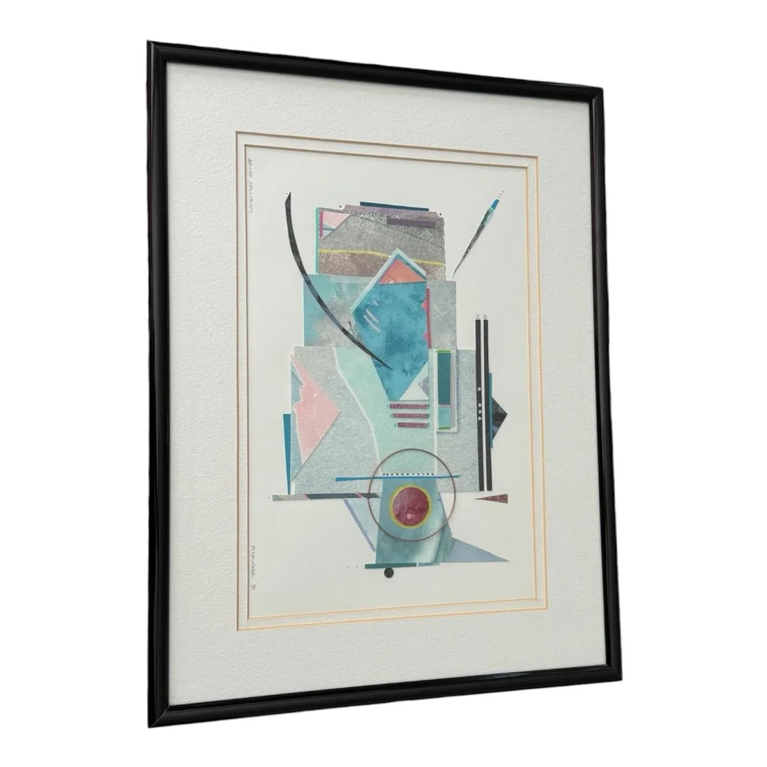 1991 Original Signed 'Broad Spectrum', William Fickinger, Framed Mixed Media Modern Collage - 3