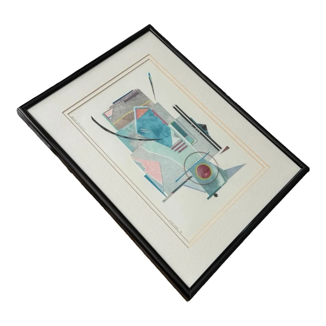 1991 Original Signed 'Broad Spectrum', William Fickinger, Framed Mixed Media Modern Collage - 5