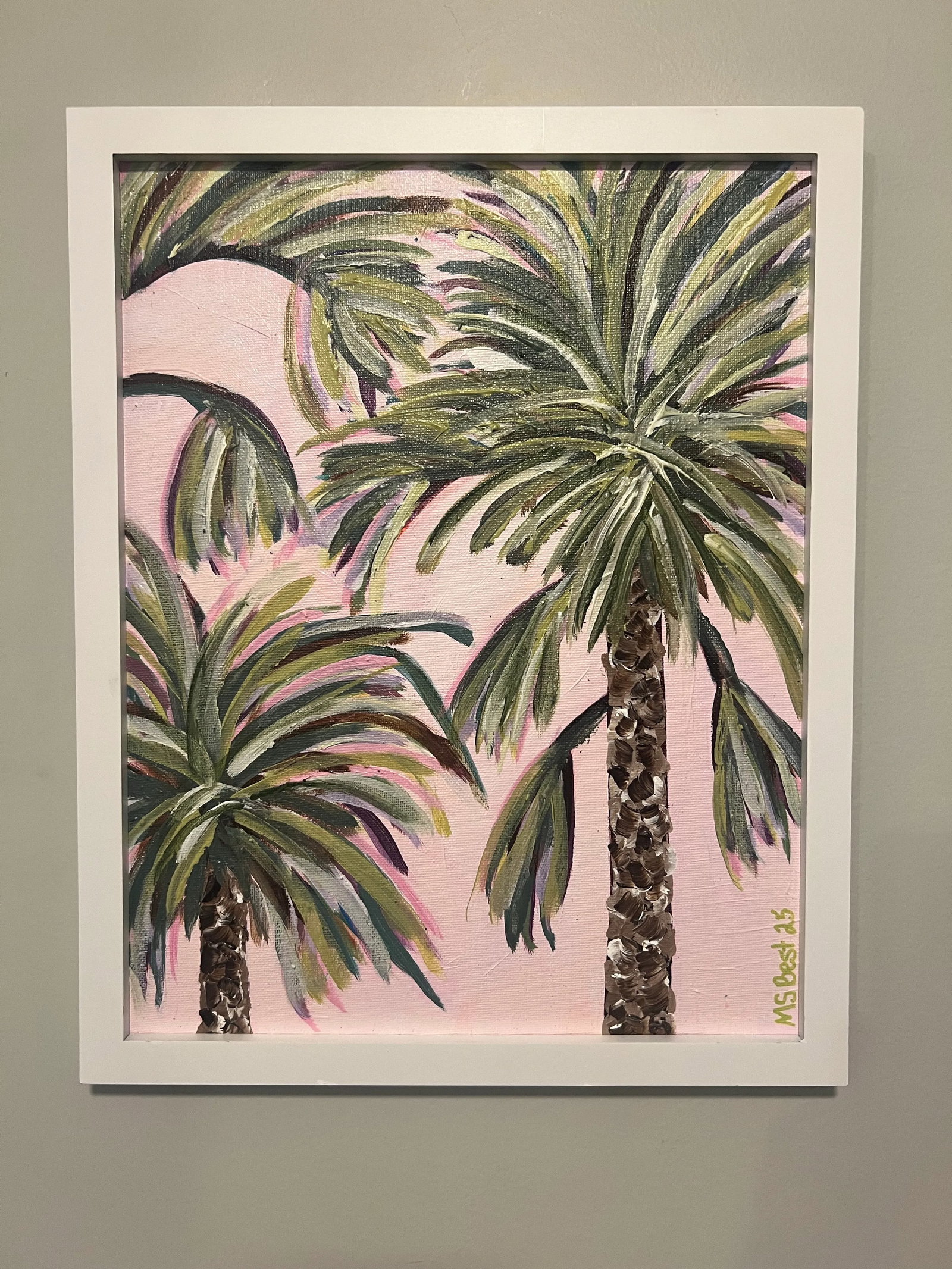 Modern Abstract Acrylic Painted on Canvas, "Palm Beach," Signed & Dated - 2