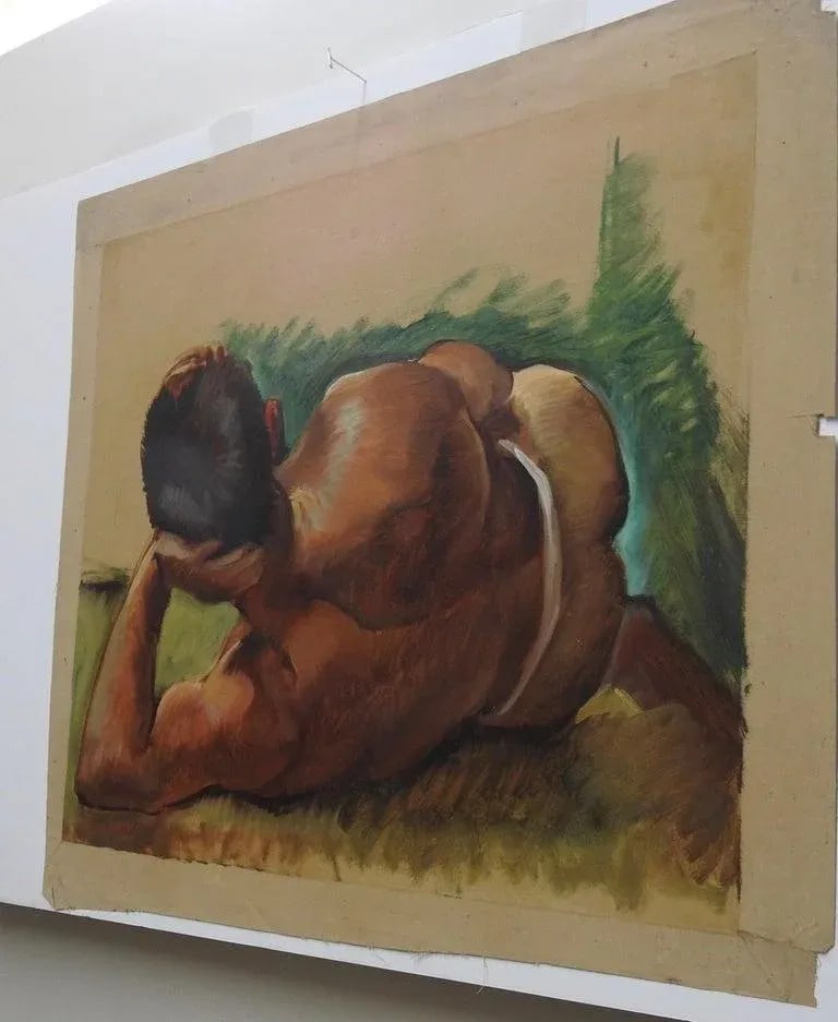 Robert Whitmore "Male at Rest" Oil Painting, Early 20th Century - 3