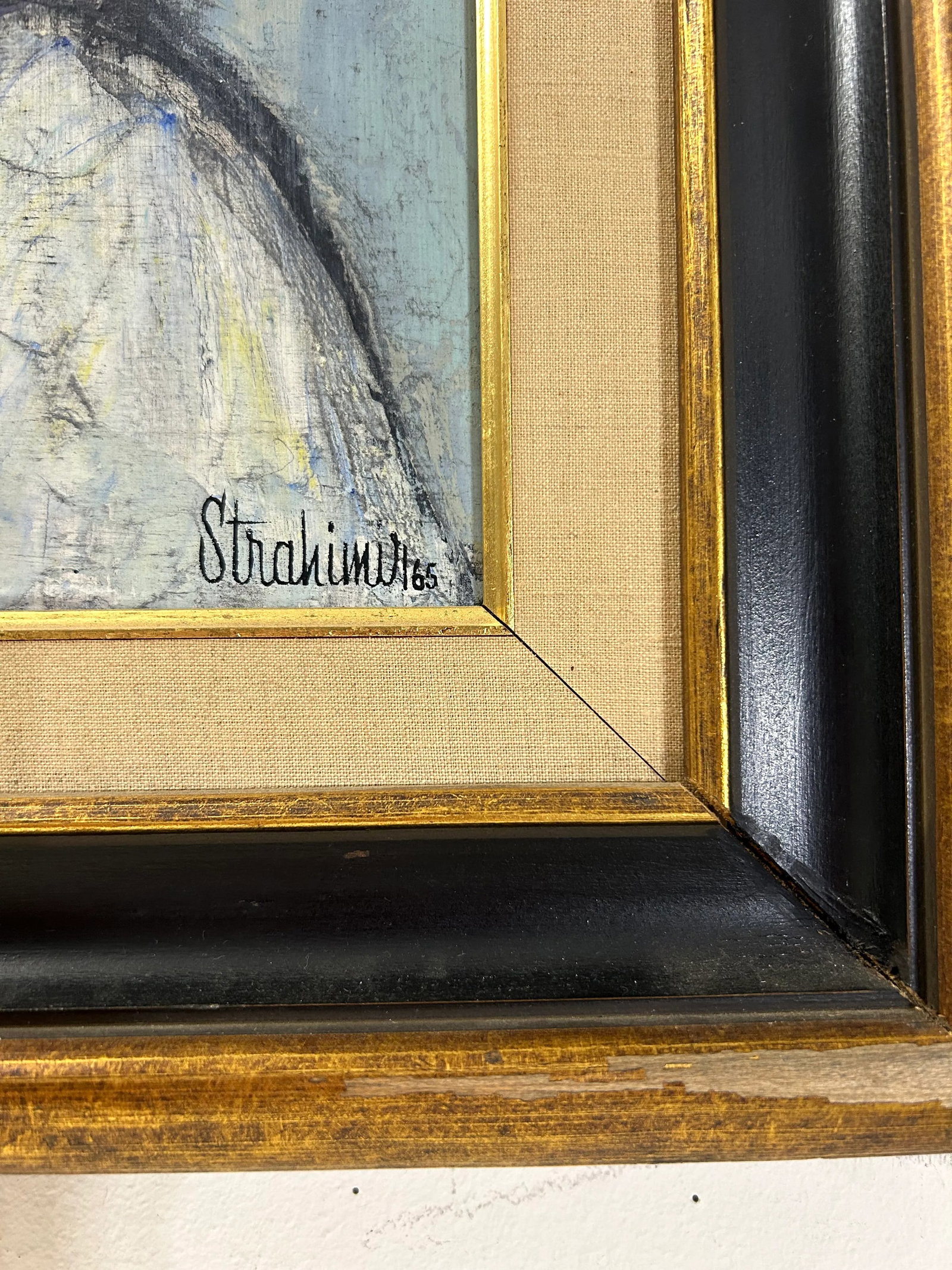 1965 Portrait of a Girl - by Strahimir Hrkalovic Mid-Century Oil Painting - 9