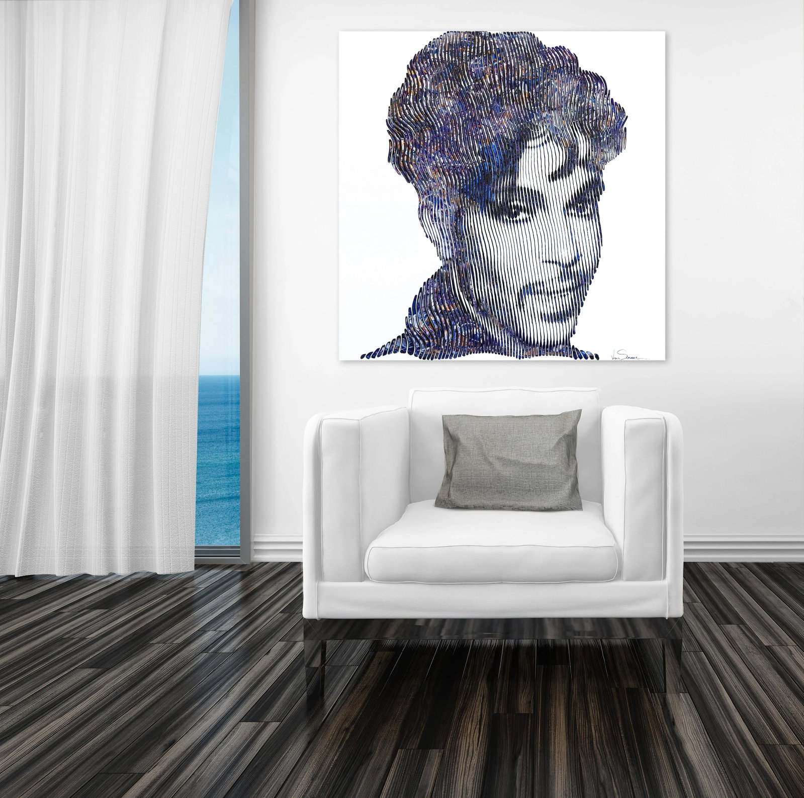 Original Op Art Pop Icon Portrait Painting by Virginie Schroeder 'Purple Rain Prince'' - 7