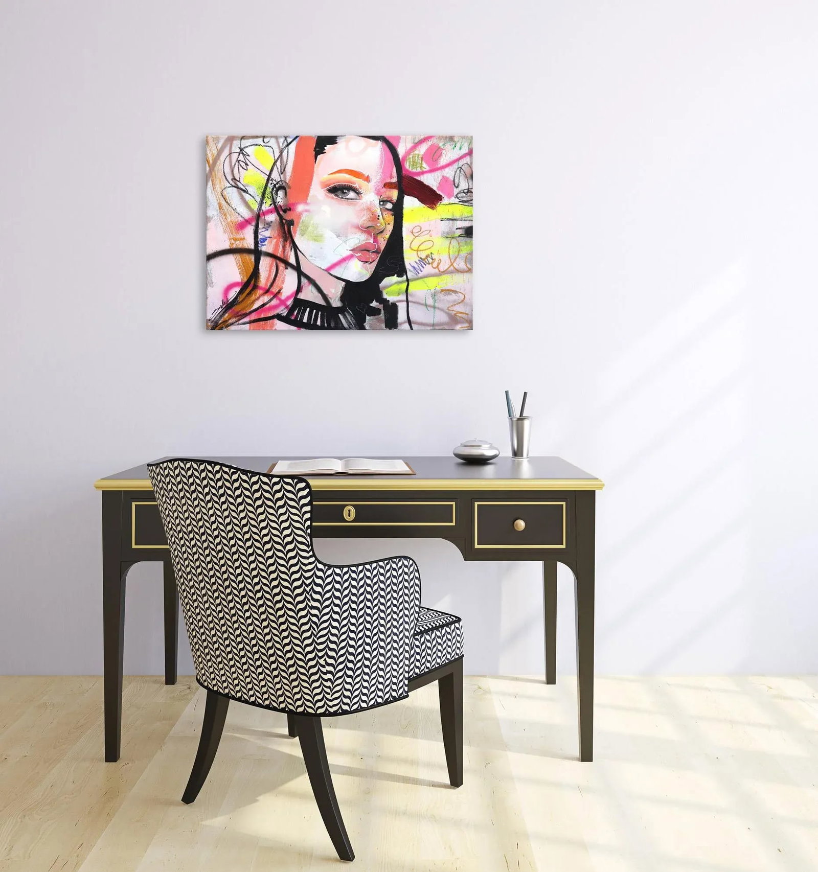 "White Line" Original Artwork by Sally K - 9