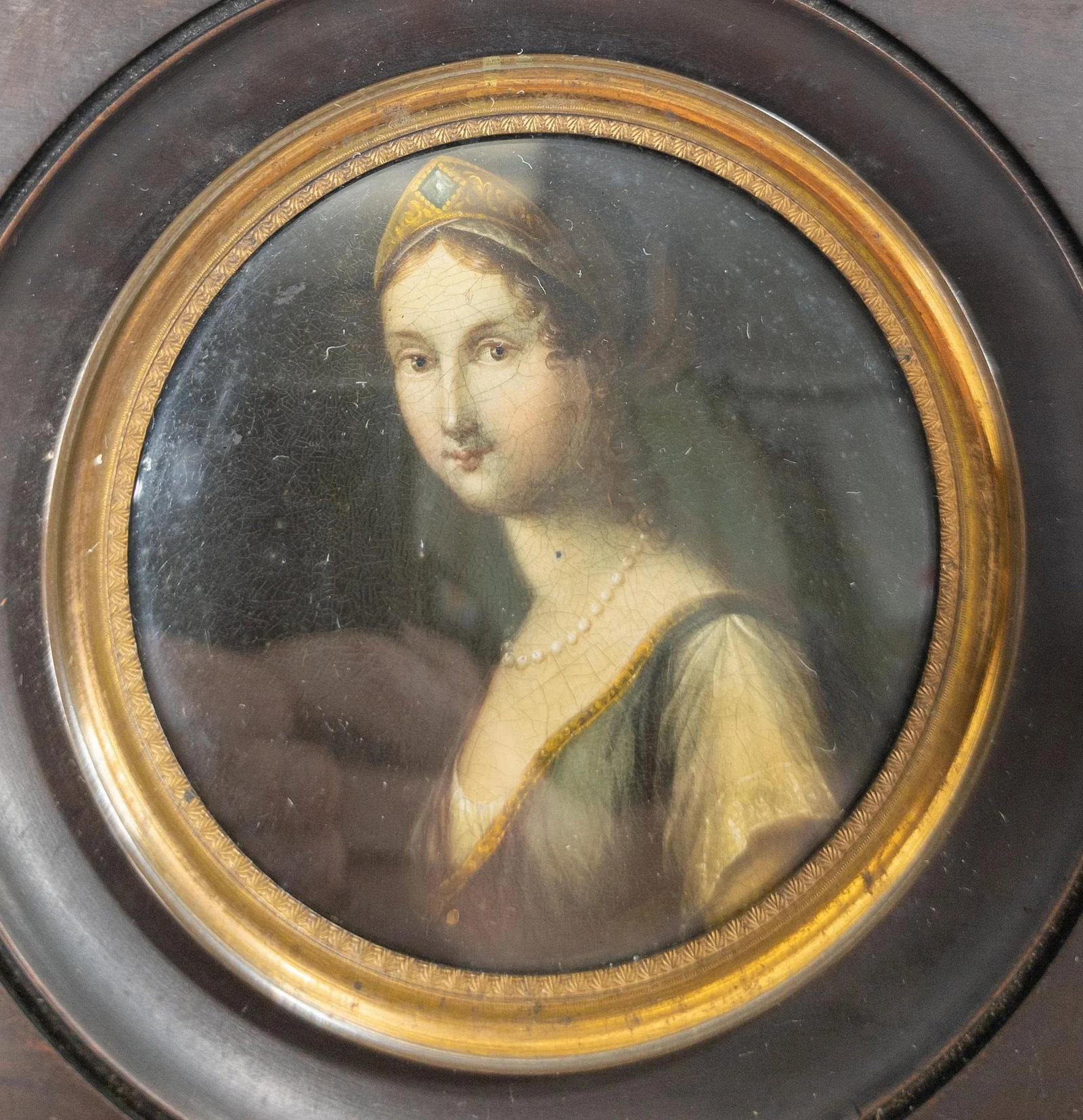 19th Century Miniature Oil Painting of Queen Louise of Prussia After Josef Grassi - 2