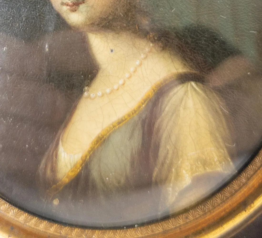19th Century Miniature Oil Painting of Queen Louise of Prussia After Josef Grassi - 4