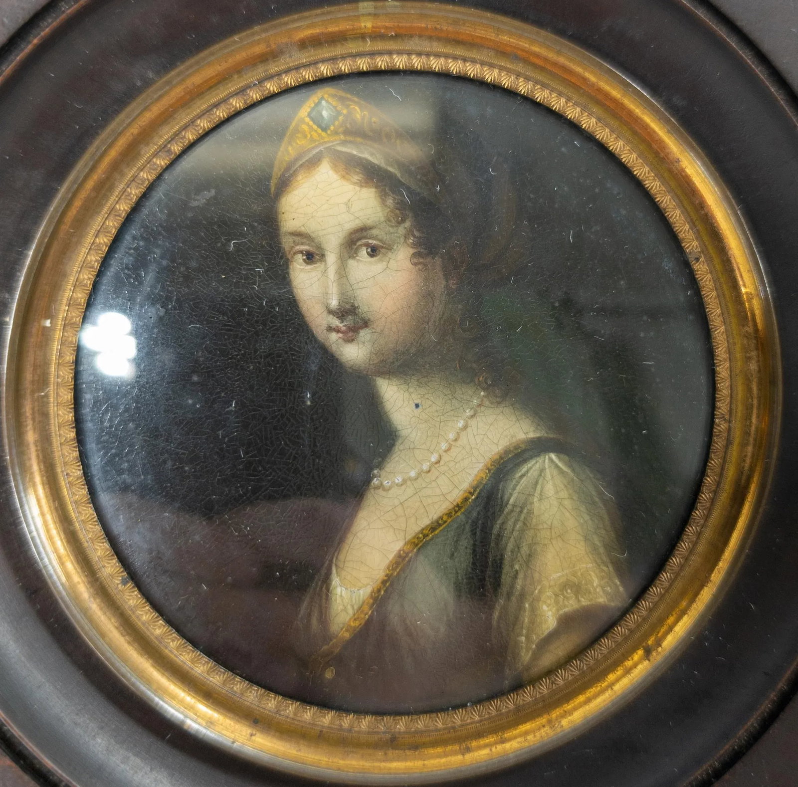 19th Century Miniature Oil Painting of Queen Louise of Prussia After Josef Grassi - 5