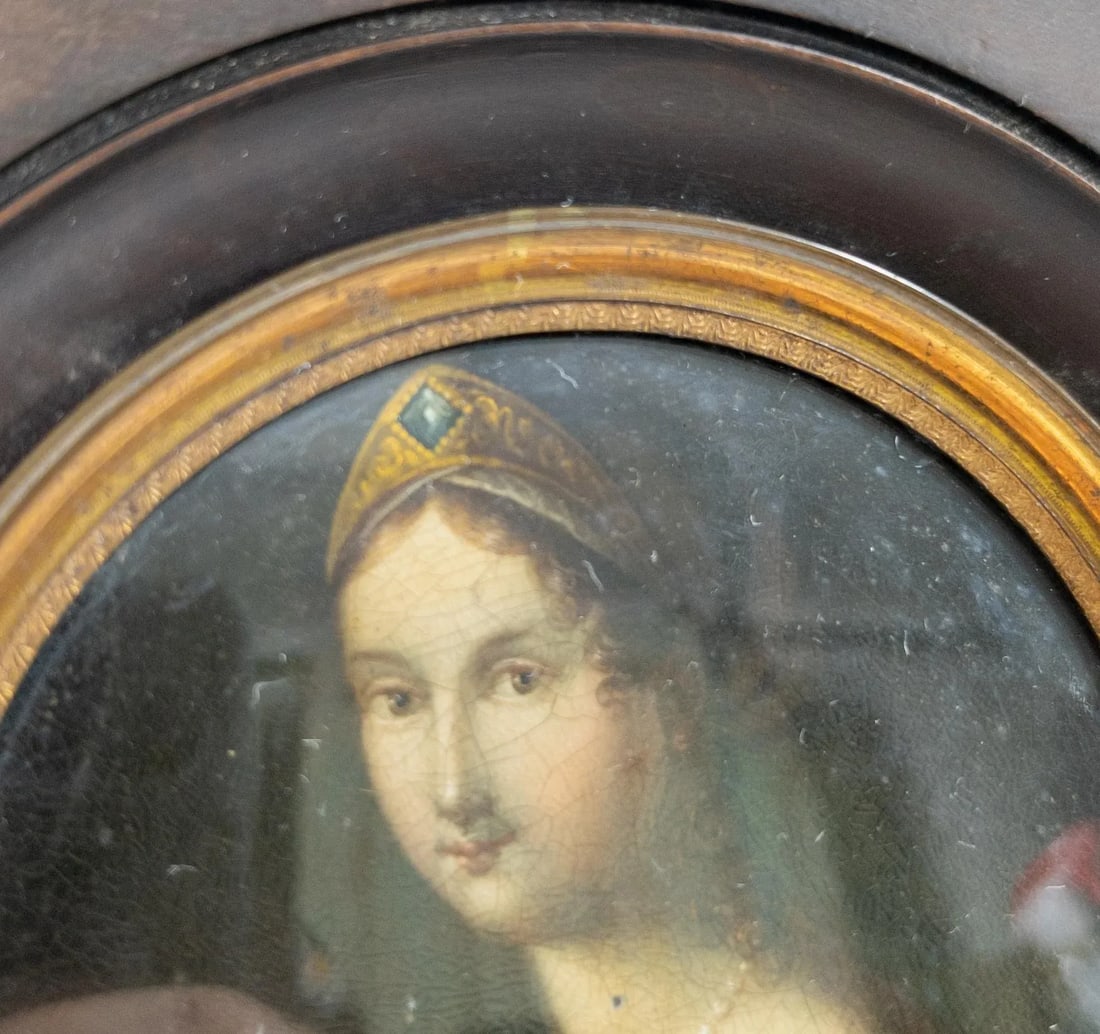 19th Century Miniature Oil Painting of Queen Louise of Prussia After Josef Grassi - 6