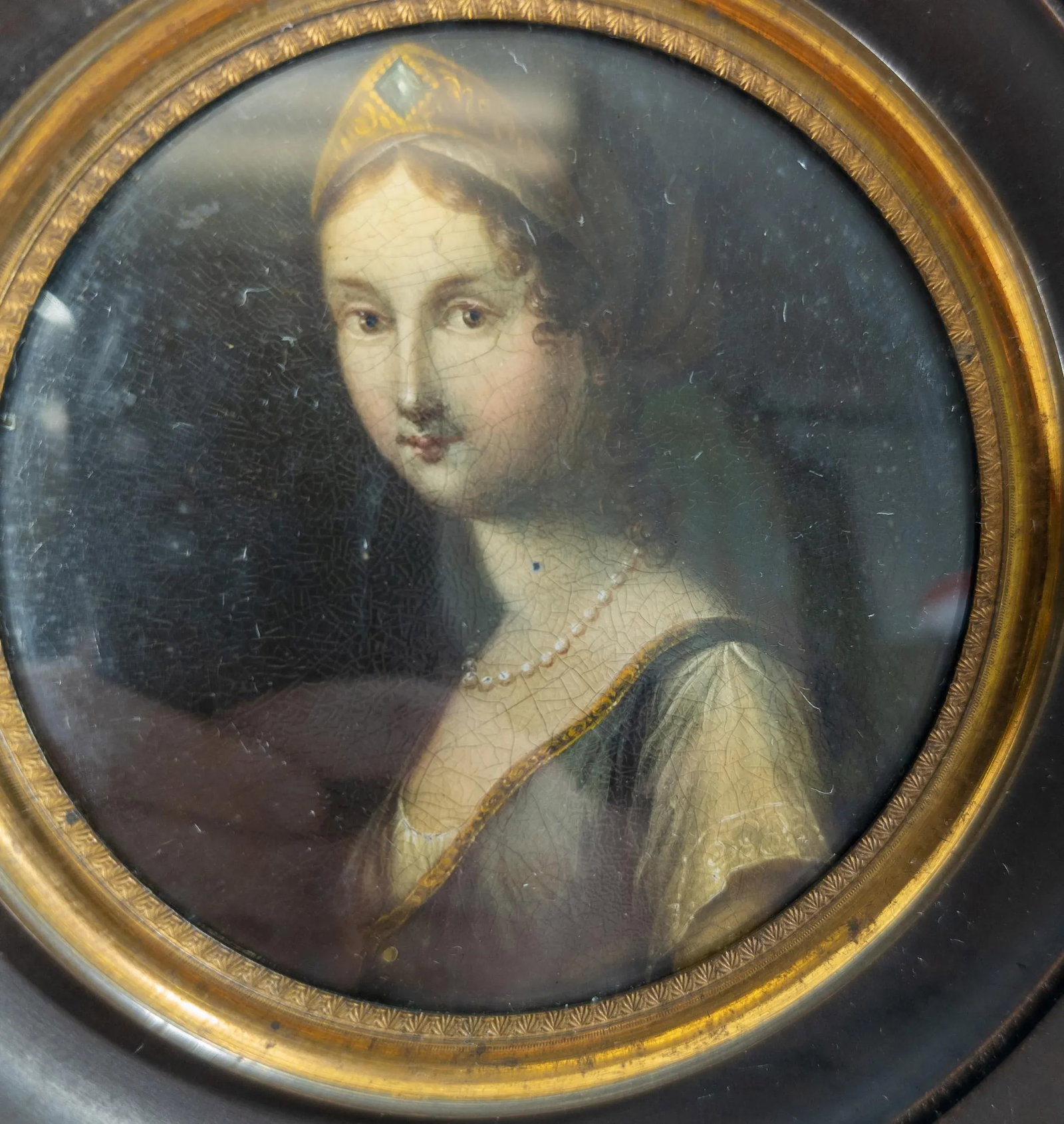 19th Century Miniature Oil Painting of Queen Louise of Prussia After Josef Grassi - 7