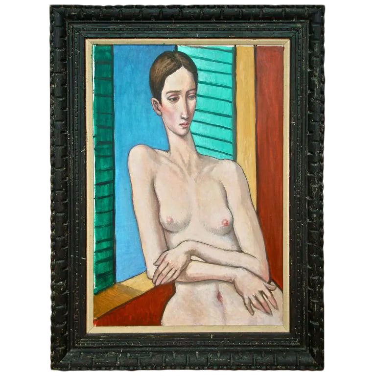 Oil Painting By Sabatino Abate: Master Work of Sabatino Abate (1946-2011). Nude Self Portrait by Abate Whose Life Transformed Many. Studied at the Boston Museum of fine Arts, Museum School, The Fogg Museum. Top Expert in Raphael's