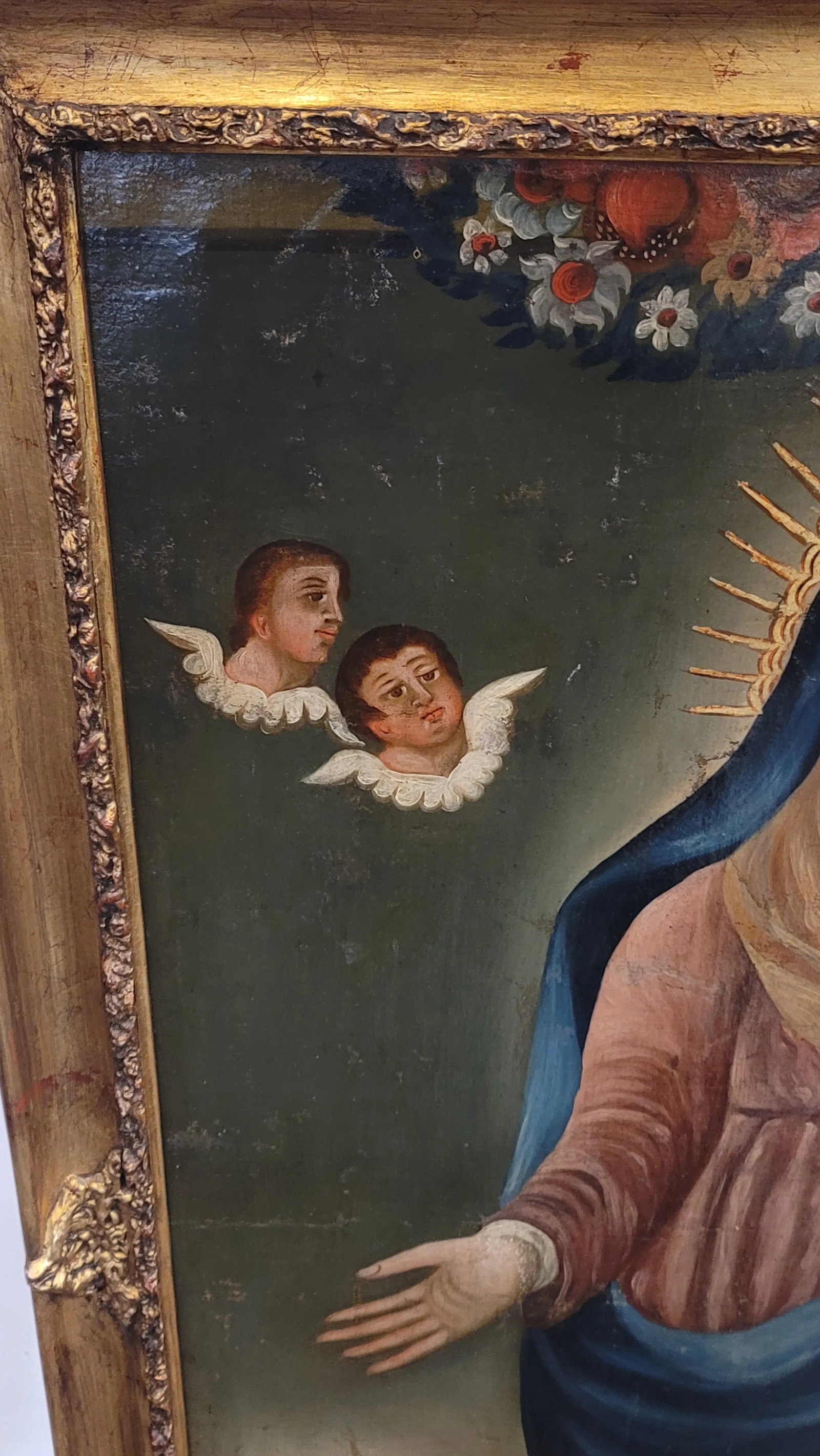 18h Century Virgin Mary Lady of Sorrows Mestizo-Baroque Cuzco School Colonial Period - 4