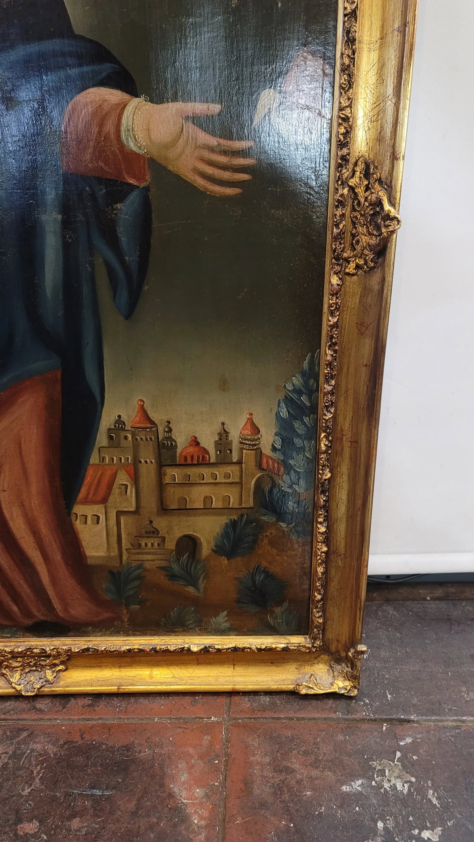 18h Century Virgin Mary Lady of Sorrows Mestizo-Baroque Cuzco School Colonial Period - 6
