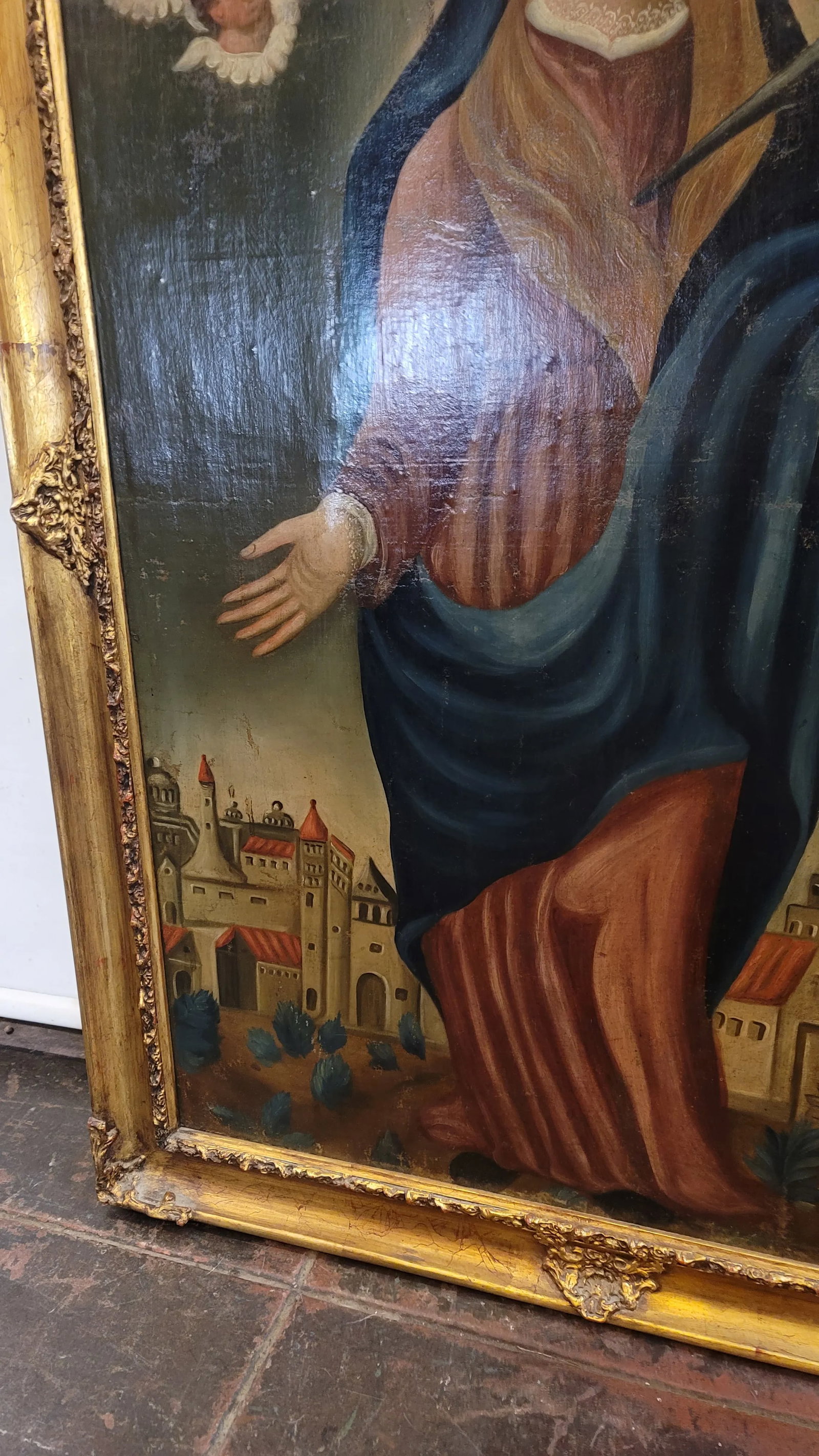 18h Century Virgin Mary Lady of Sorrows Mestizo-Baroque Cuzco School Colonial Period - 7