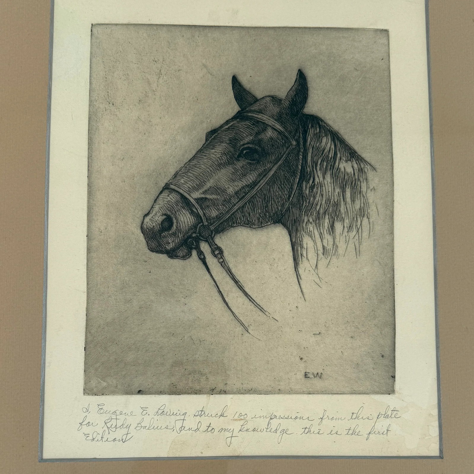 American Horse Etching by Ellsworth Woodward - 3