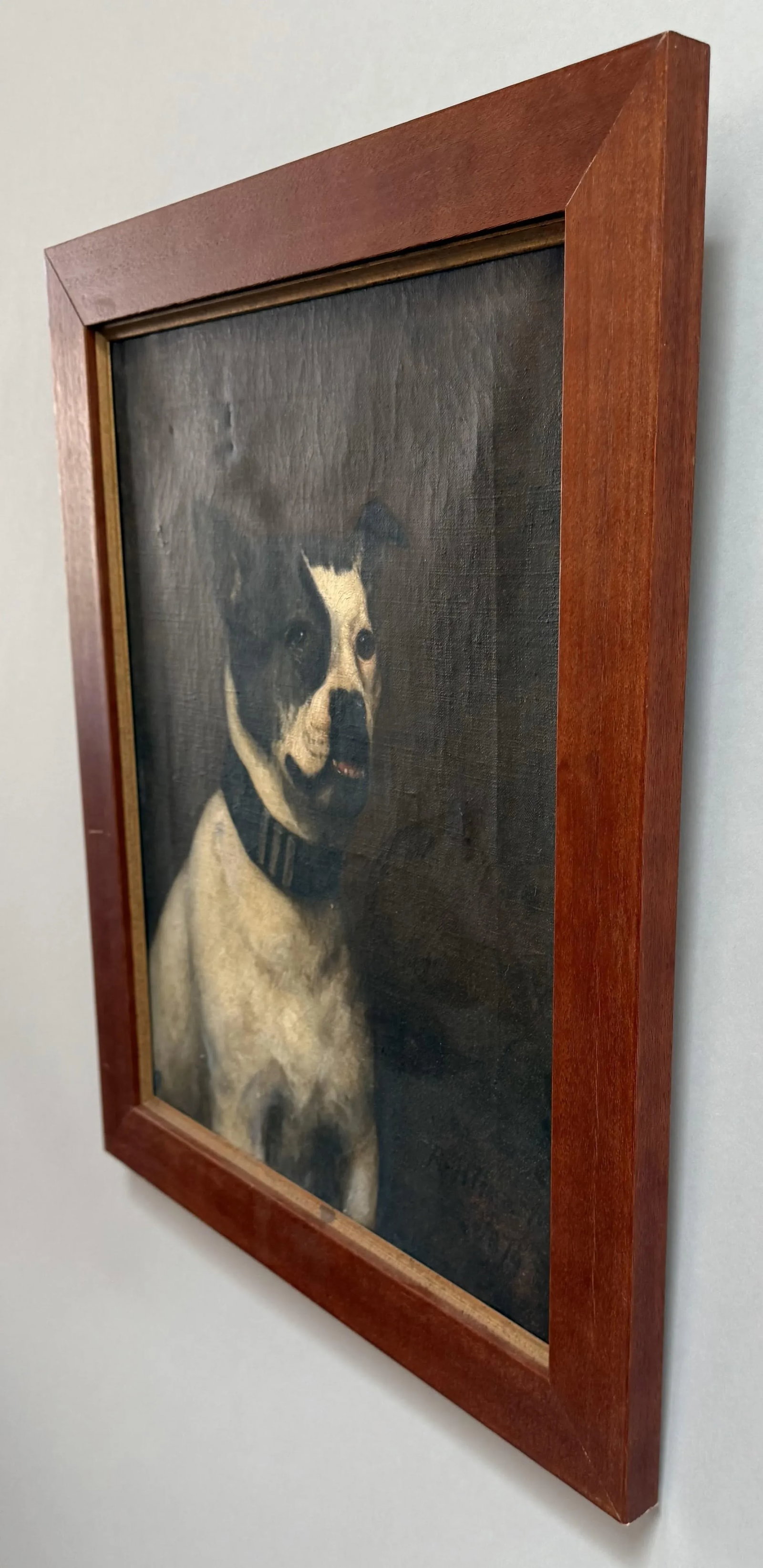 19th Century English Oil Painting of a Bulldog by r.h. Hearn, Dated 1874 - 2
