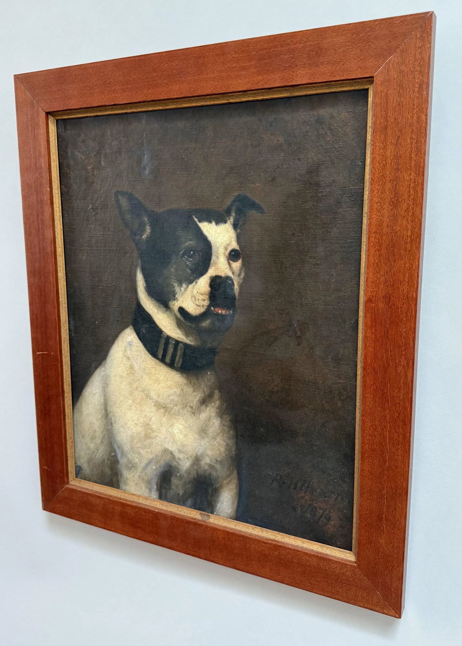 19th Century English Oil Painting of a Bulldog by r.h. Hearn, Dated 1874 - 7
