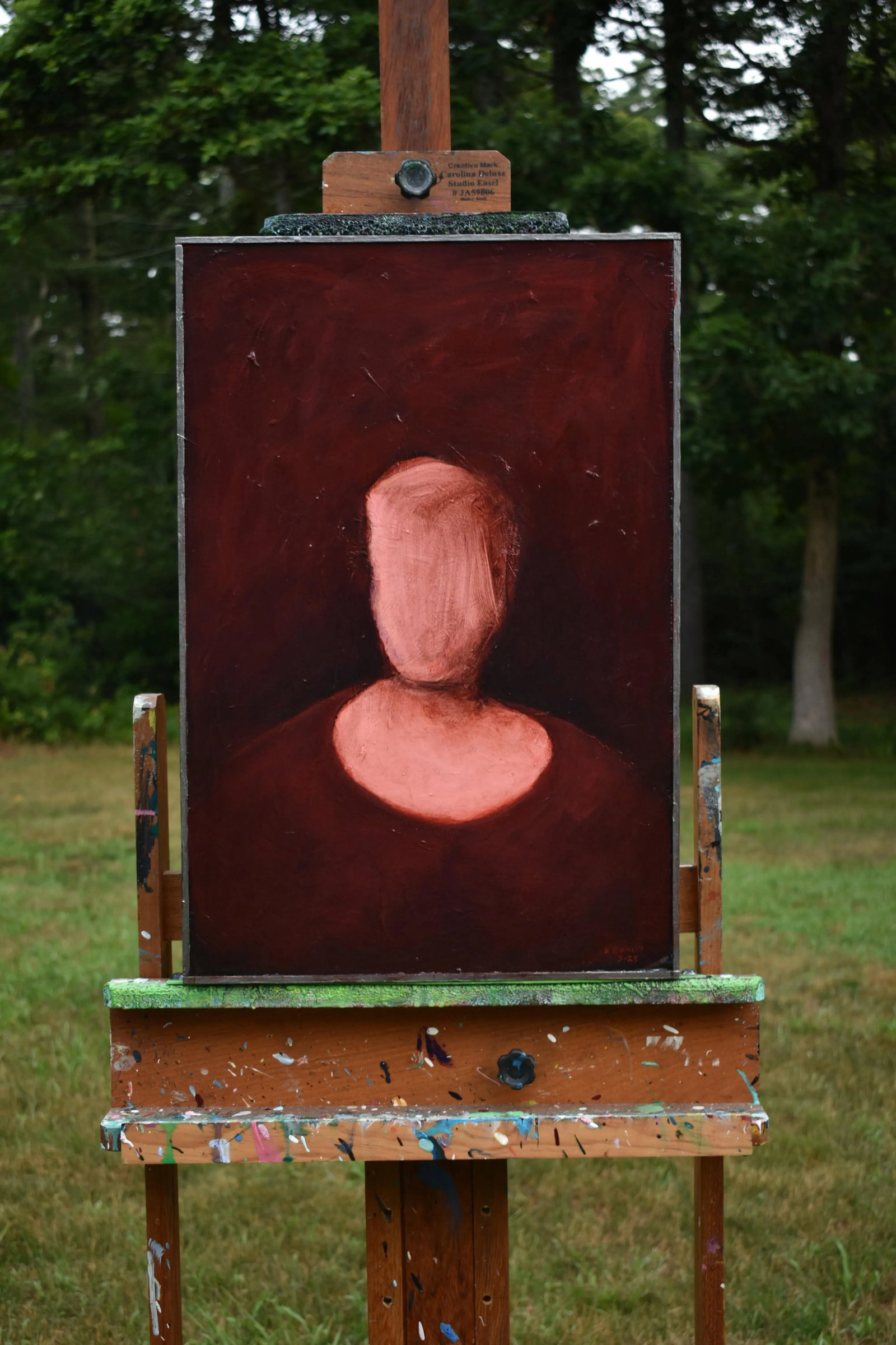 Ancestor's Portrait (Right Panel), Contemporary Acrylic Painting by Stephen Remick, Framed - 10