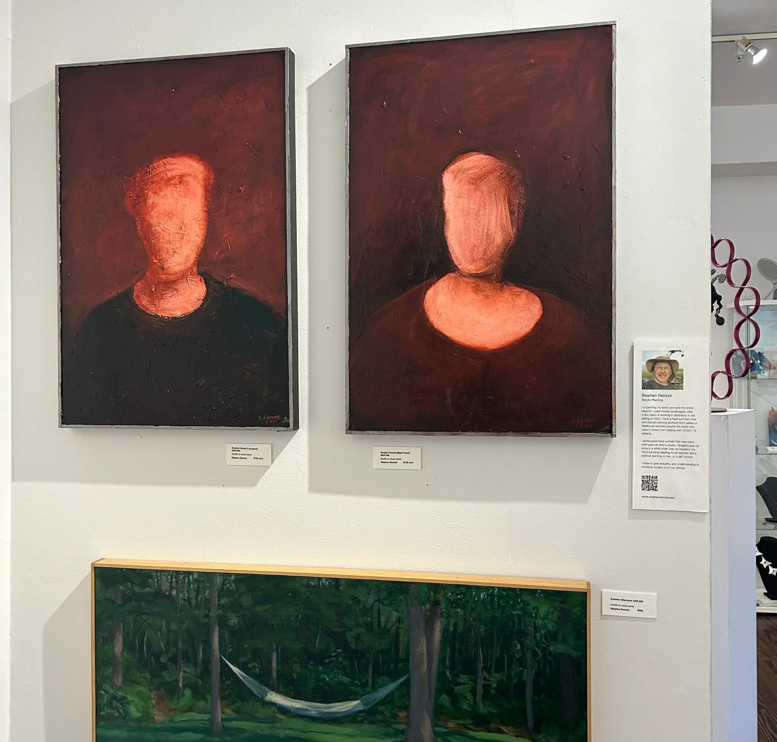 Ancestor's Portrait (Right Panel), Contemporary Acrylic Painting by Stephen Remick, Framed - 11