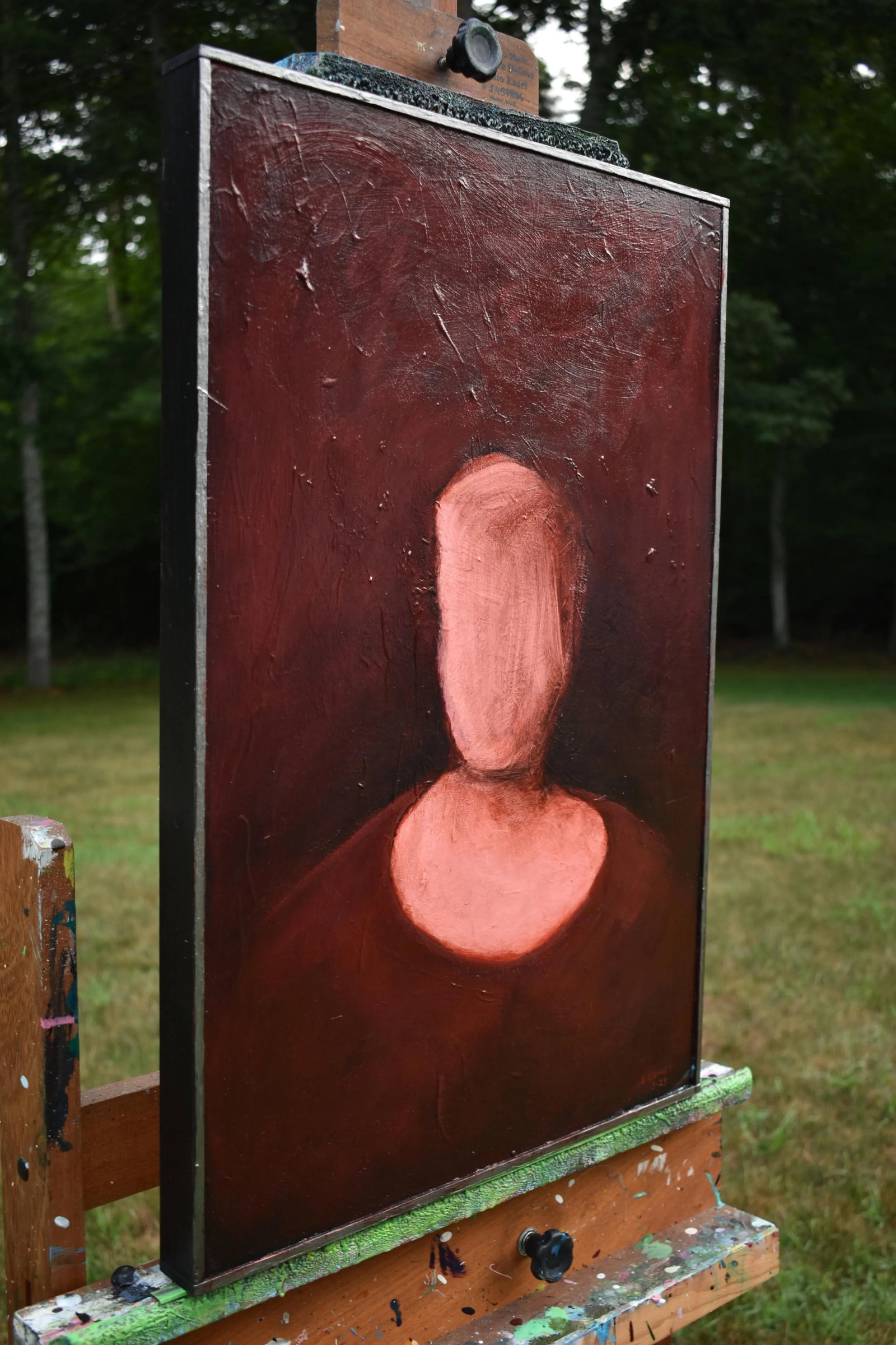 Ancestor's Portrait (Right Panel), Contemporary Acrylic Painting by Stephen Remick, Framed - 8