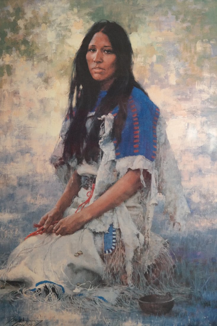 Howard Terpning "Woman of the Sioux" Signed Limited Edition Print - Western Portrait - 4
