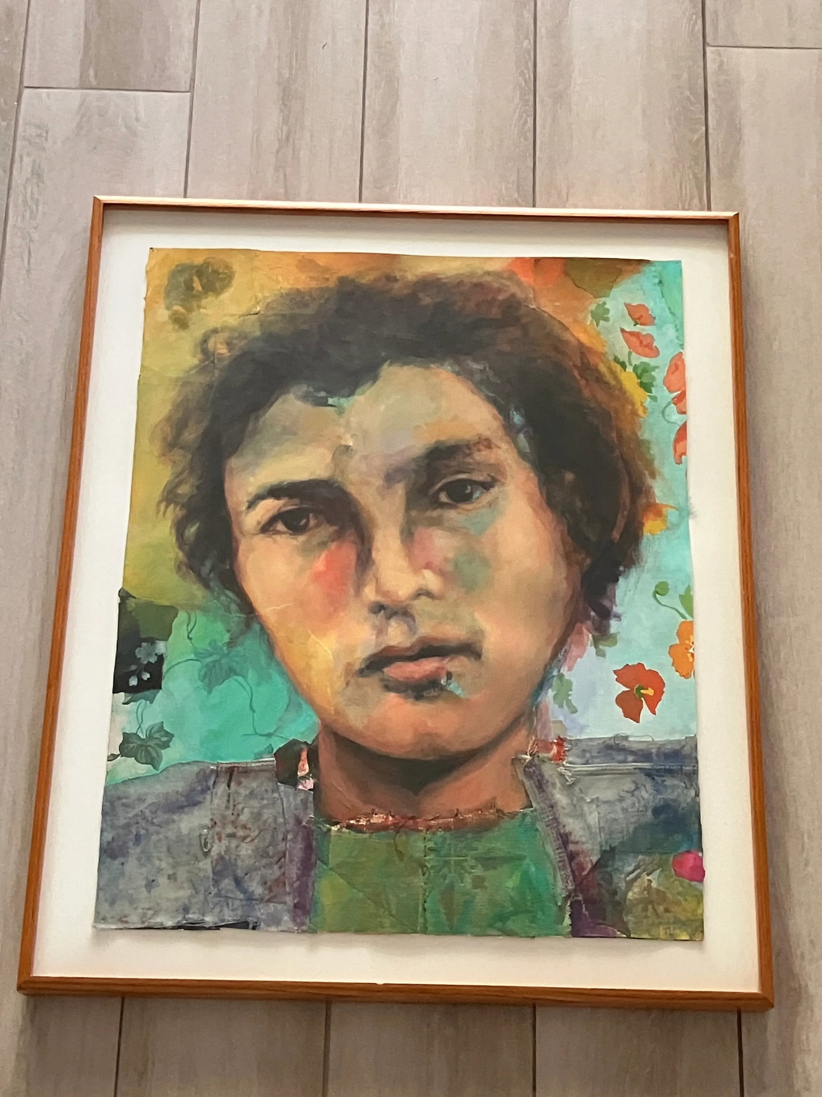 1980s Timothy Harney Mixed Media Collage Portrait of Tim Buckley, Signed and Framed - 2